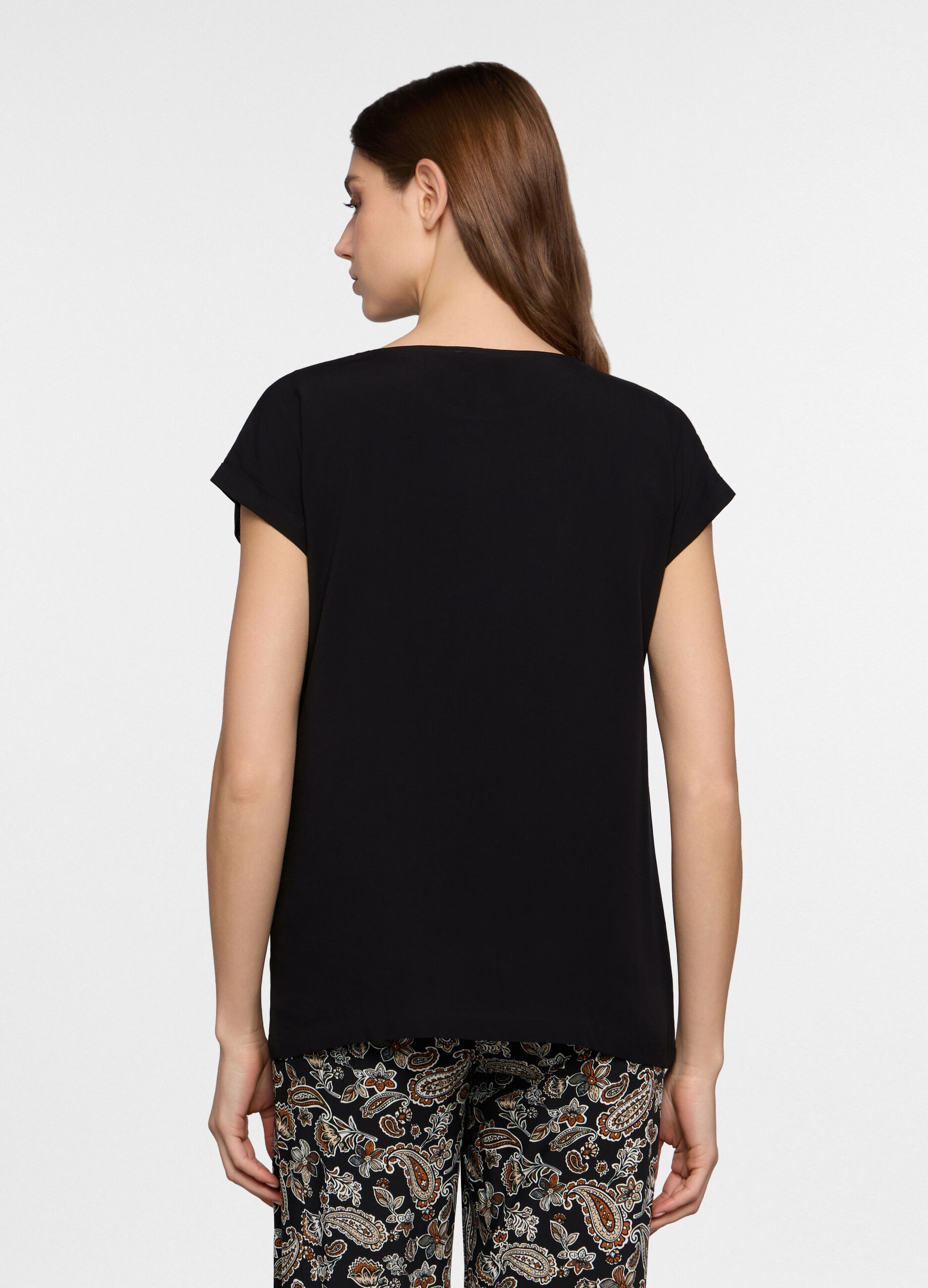 Blusa regular fit con scollo rotondo donna_1