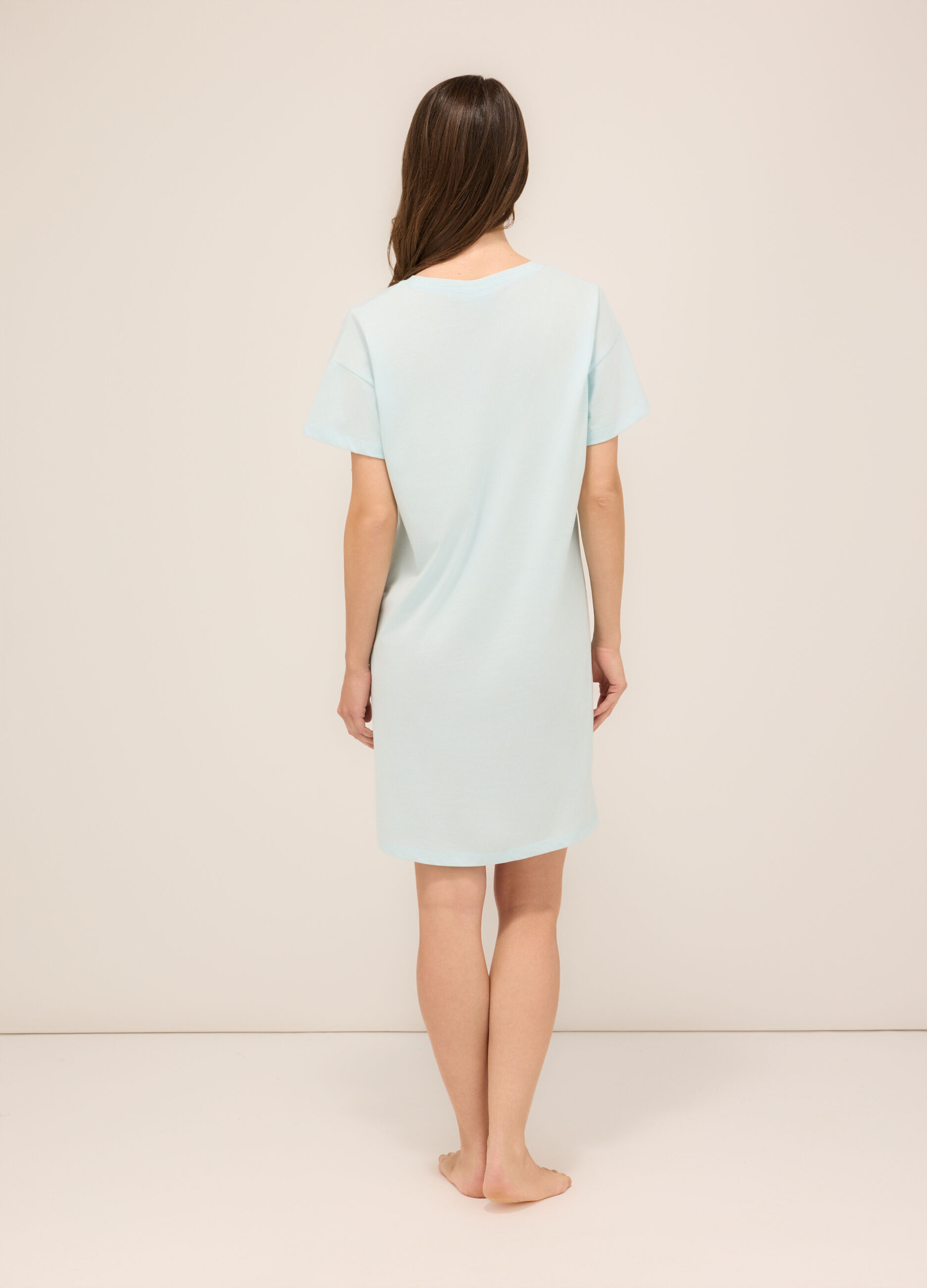Camicia da notte in jersey di puro cotone donna_1