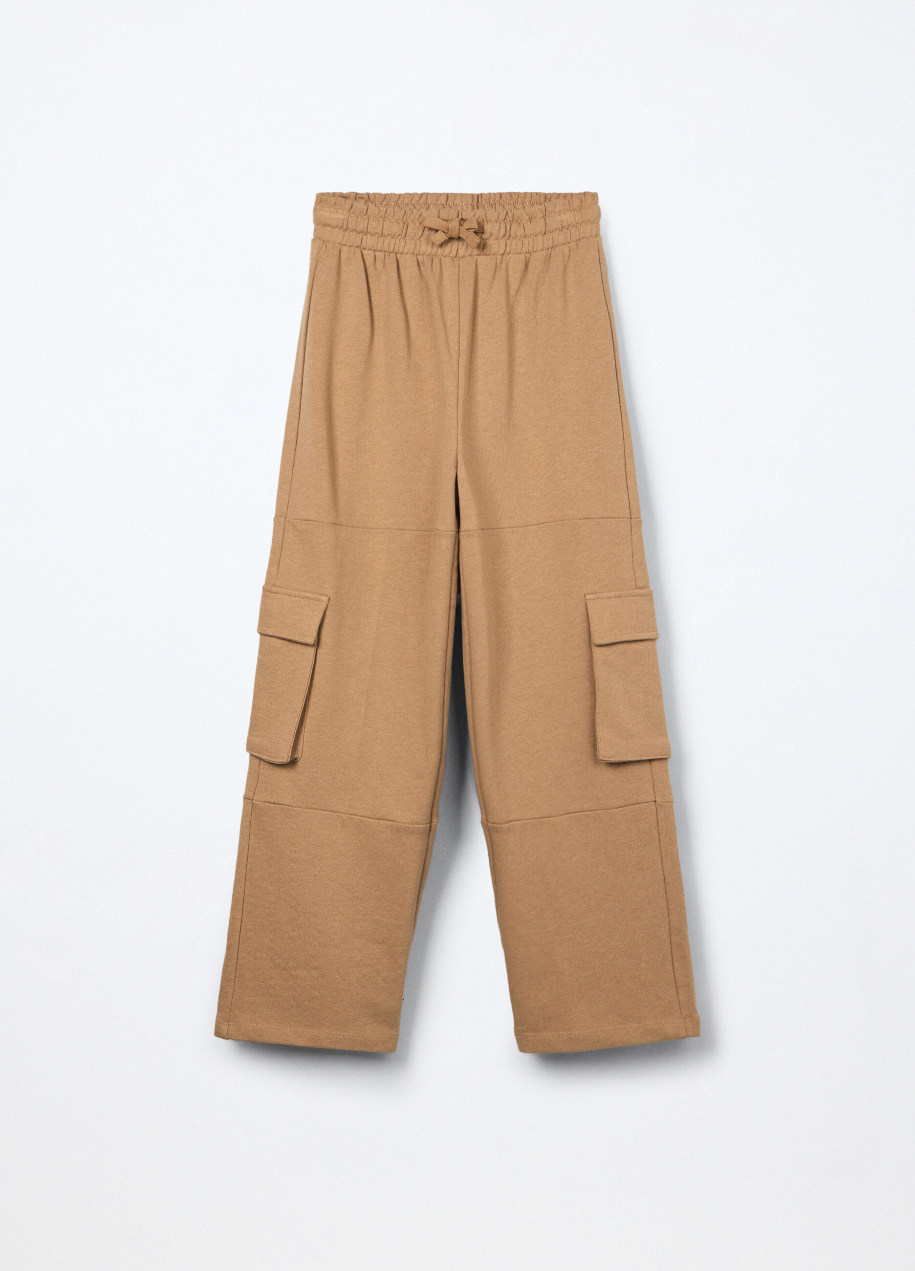 Jogger wide leg in puro cotone ragazza_0