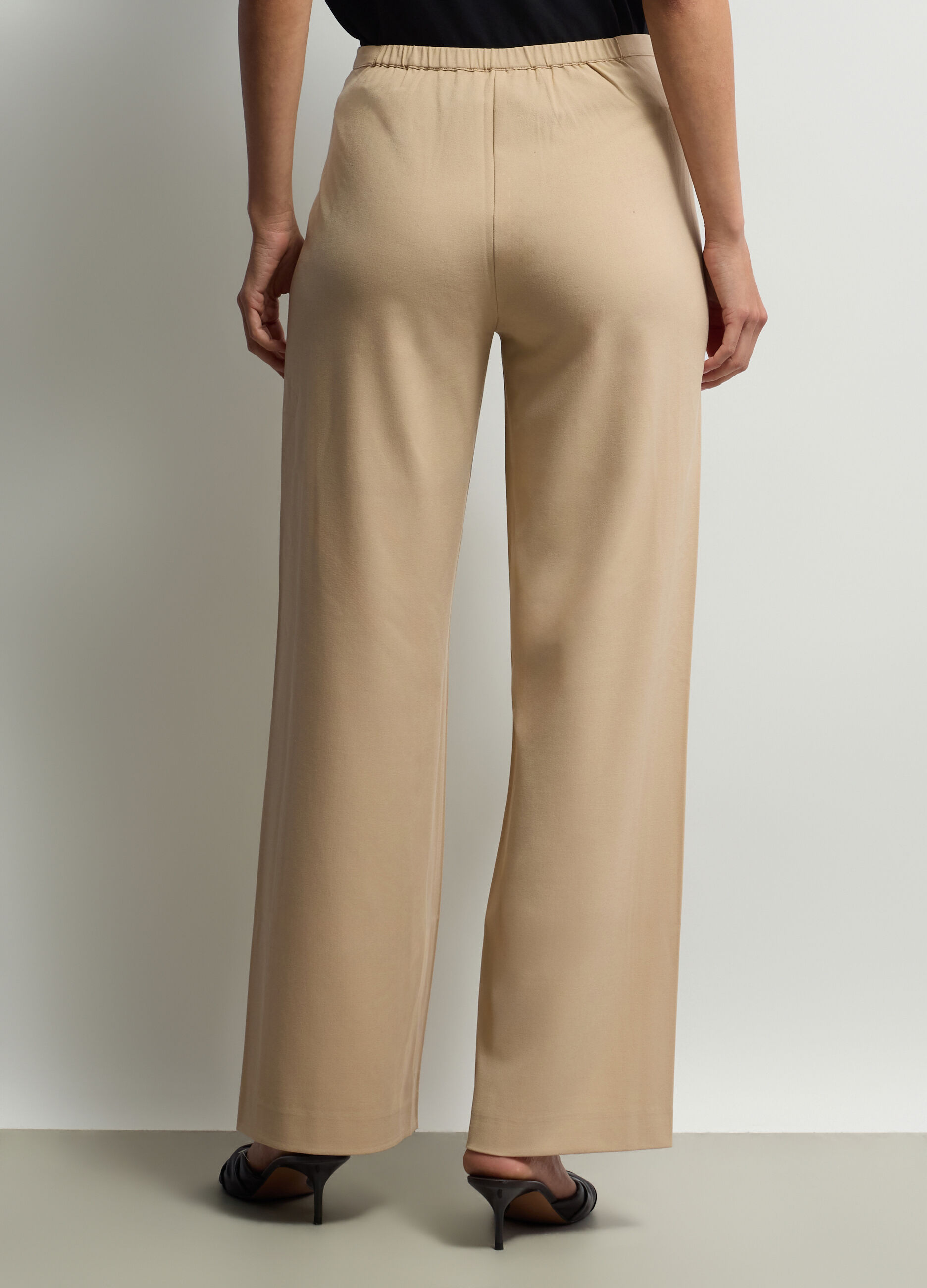 Pantaloni Straight Fit in poli viscosa stretch donna_2