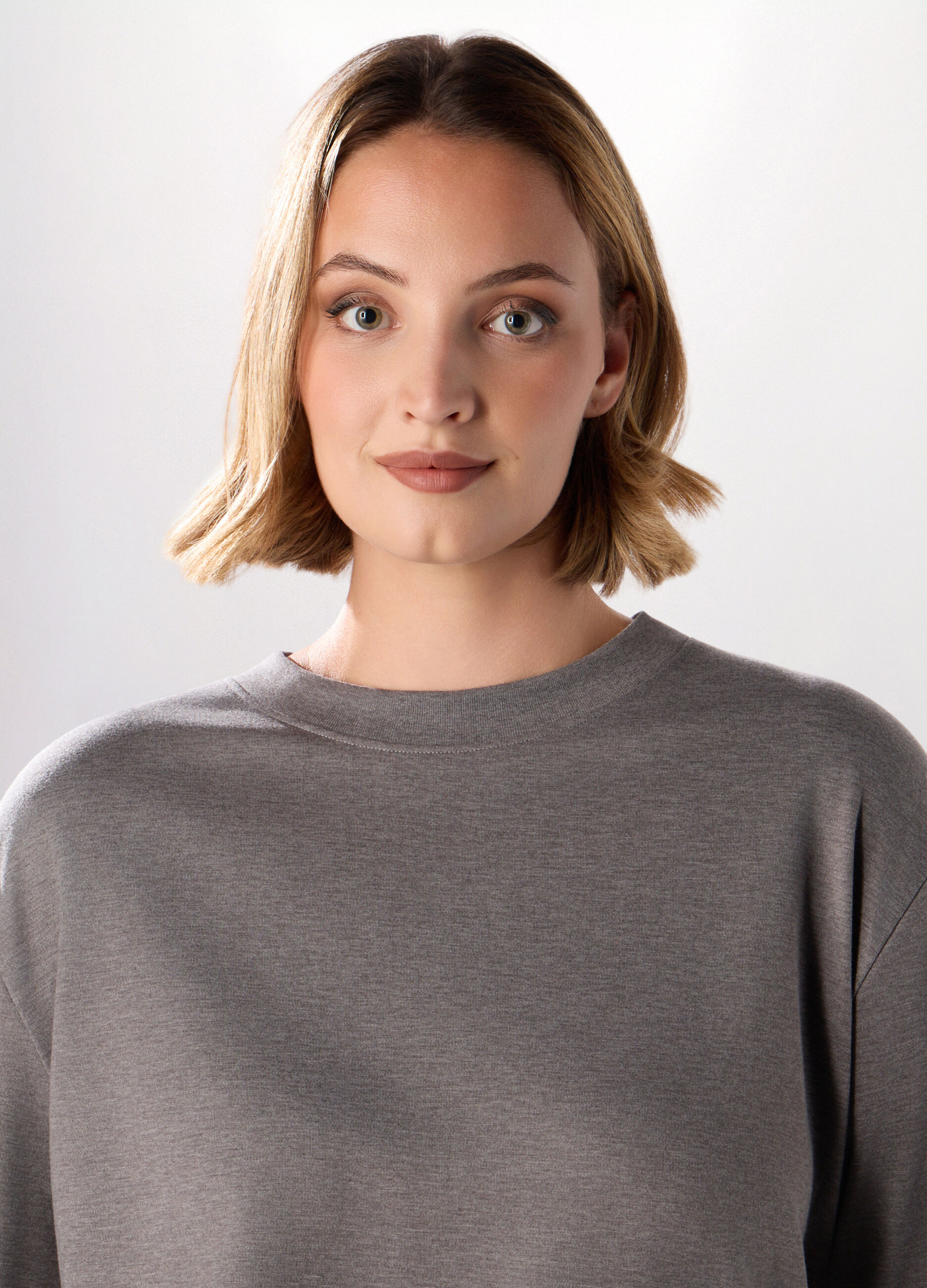 T-shirt in interlock di cotone stretch donna_2