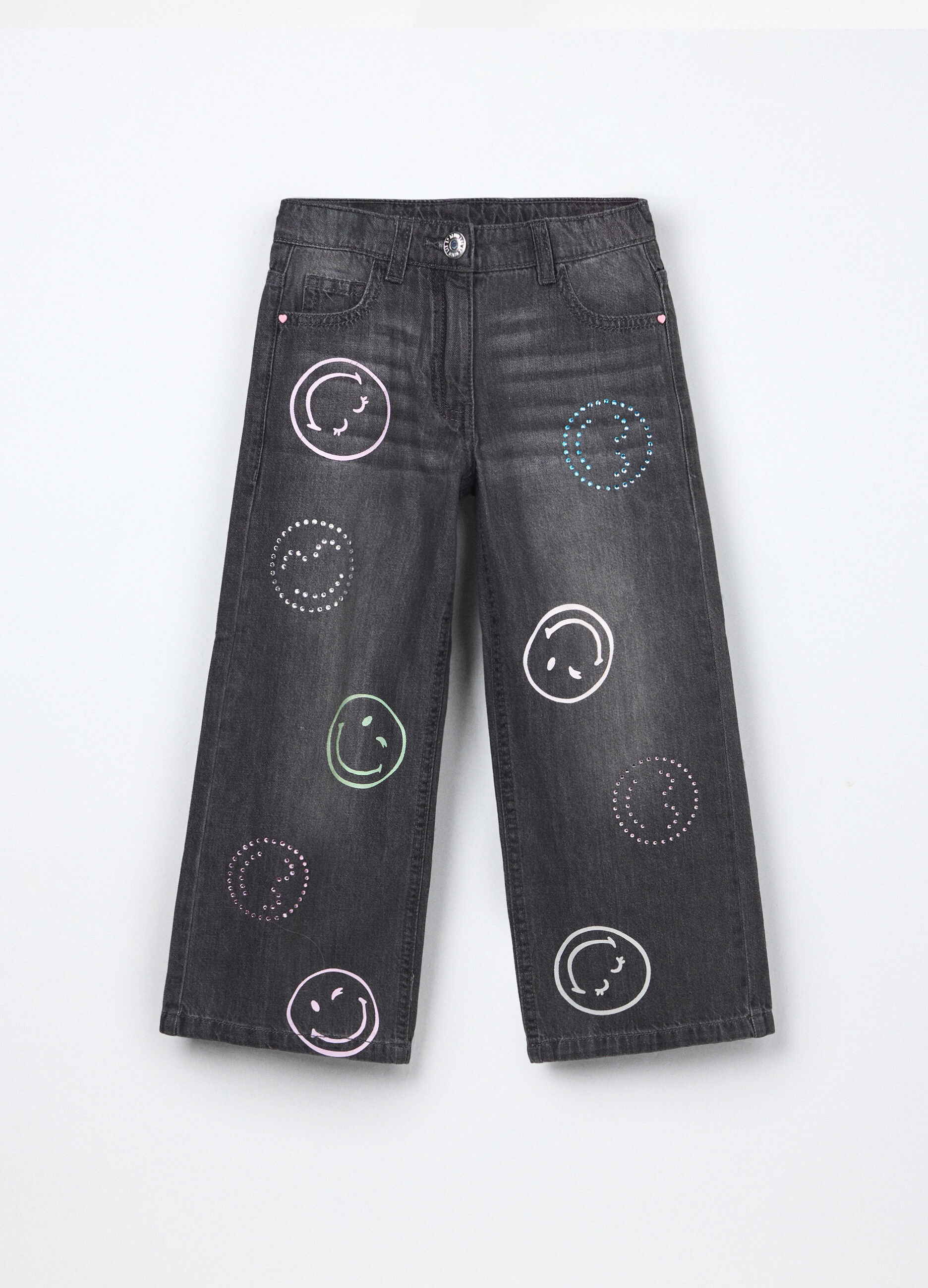 Pantaloni in denim di puro cotone bambina_0