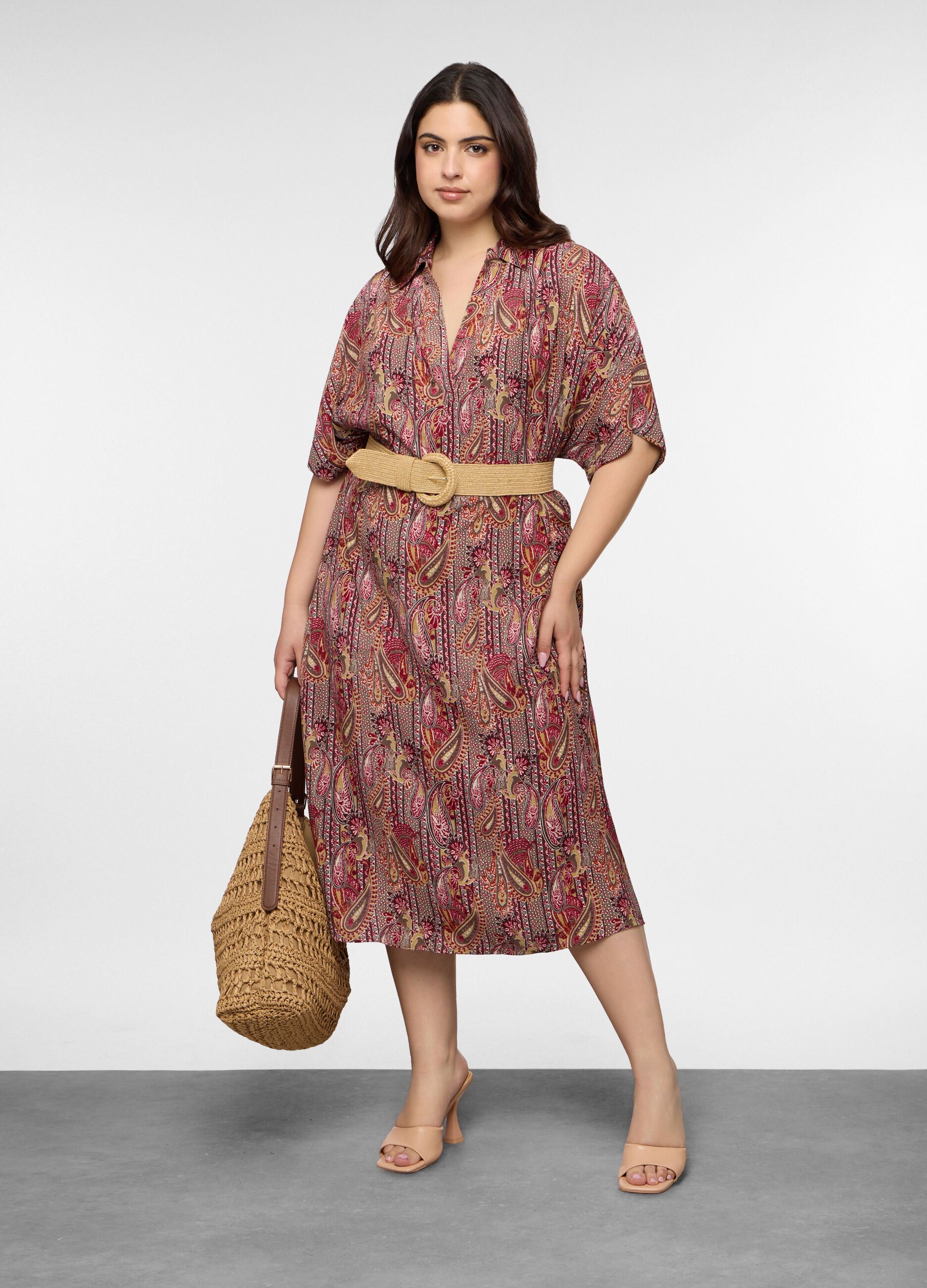 Vestito in pura viscosa crepe donna curvy_0