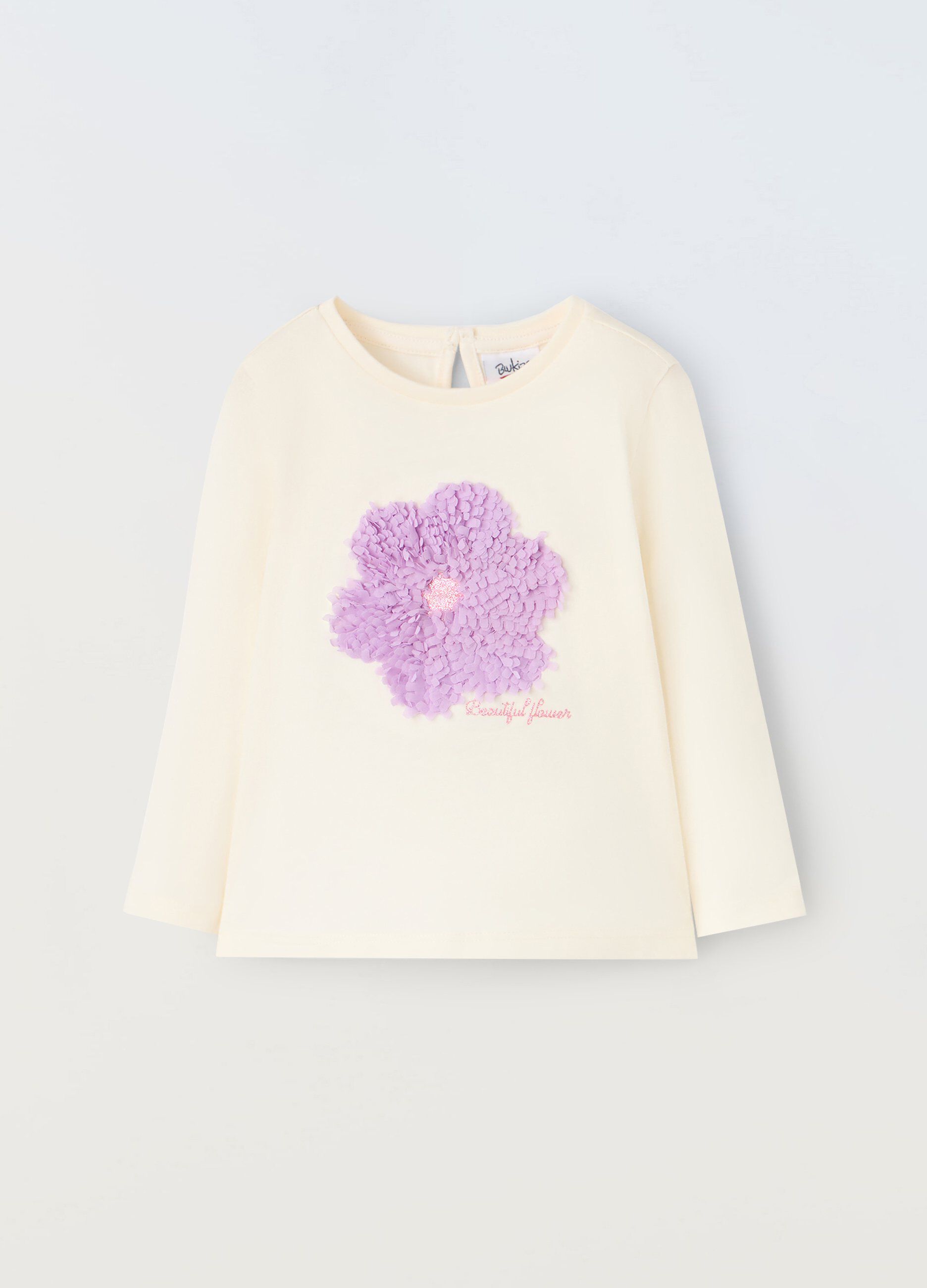 T-shirt in puro cotone con applicazioni neonata_0