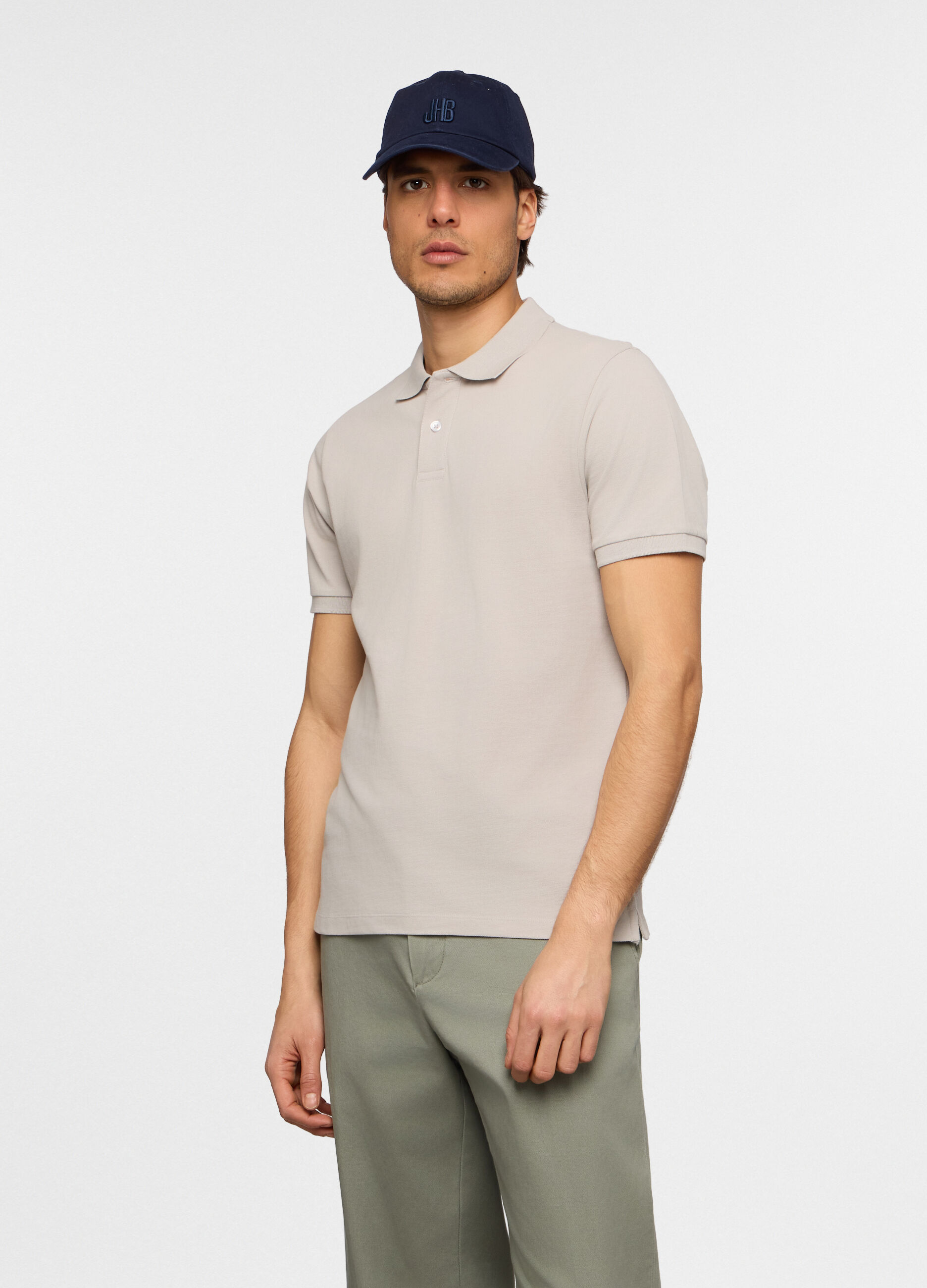 Polo a maniche corte in piquet di cotone uomo_0