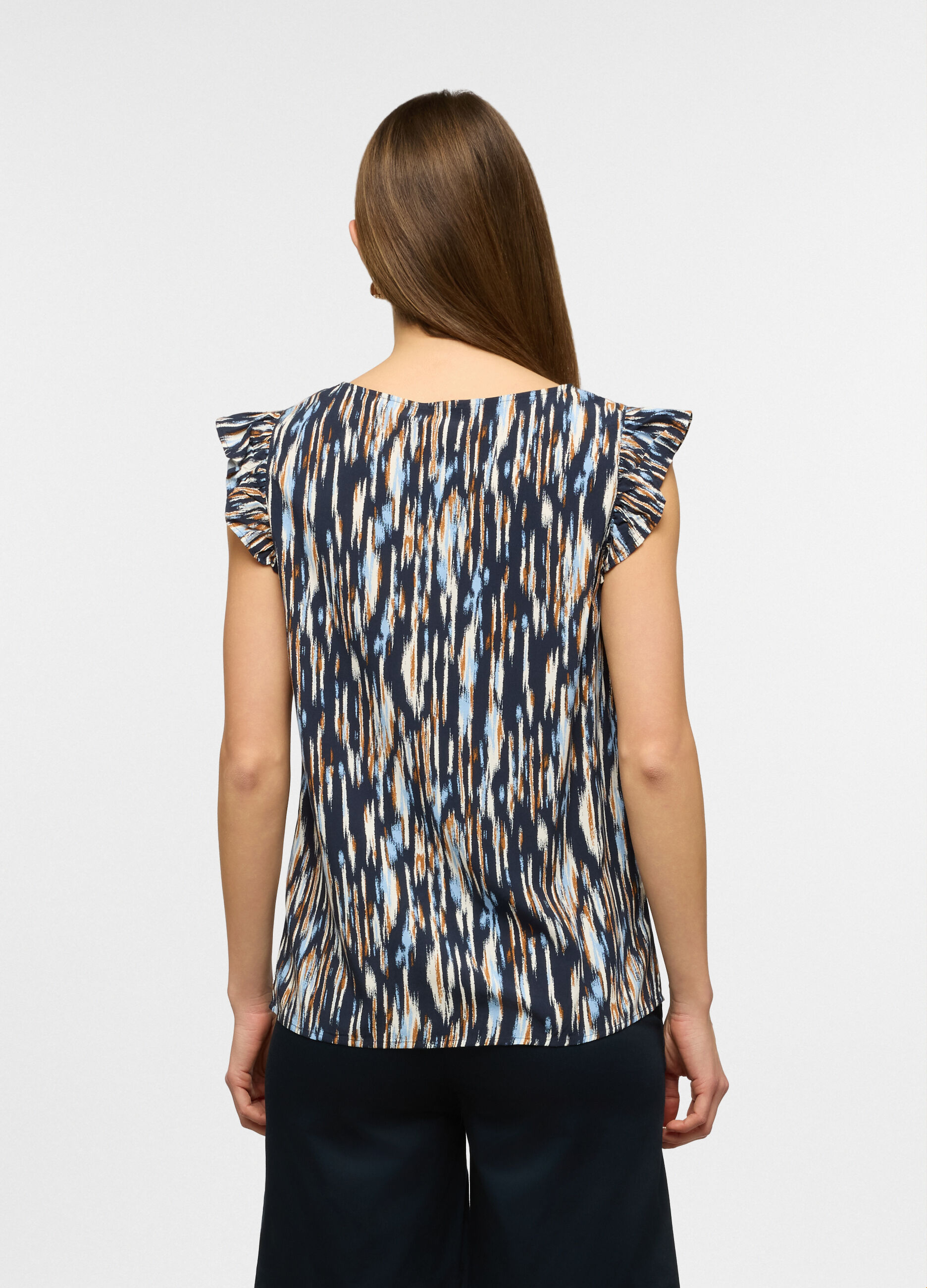 Blusa girocollo regular fit in pura viscosa donna_1