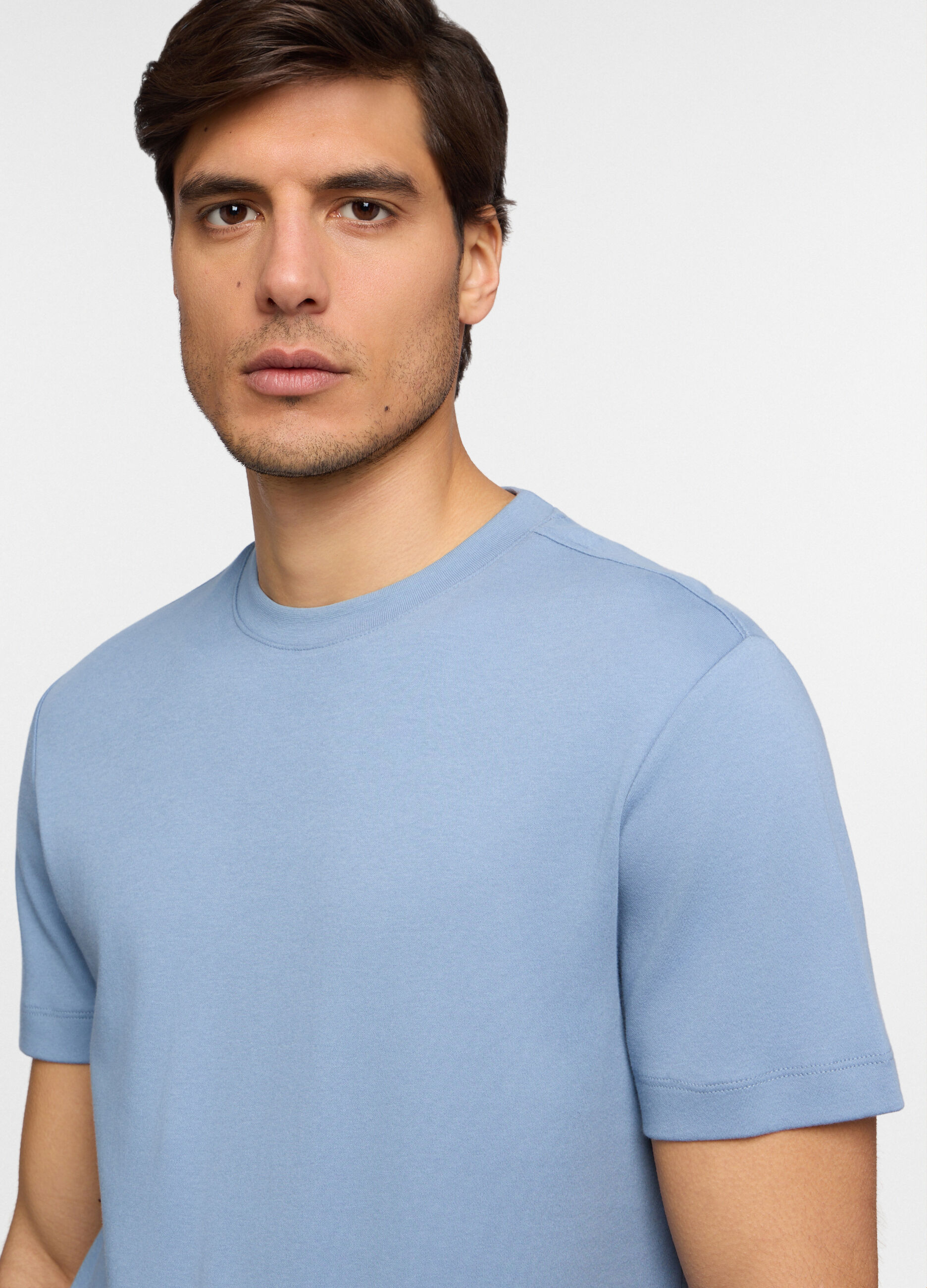 T-shirt girocollo in interlock di cotone uomo_2