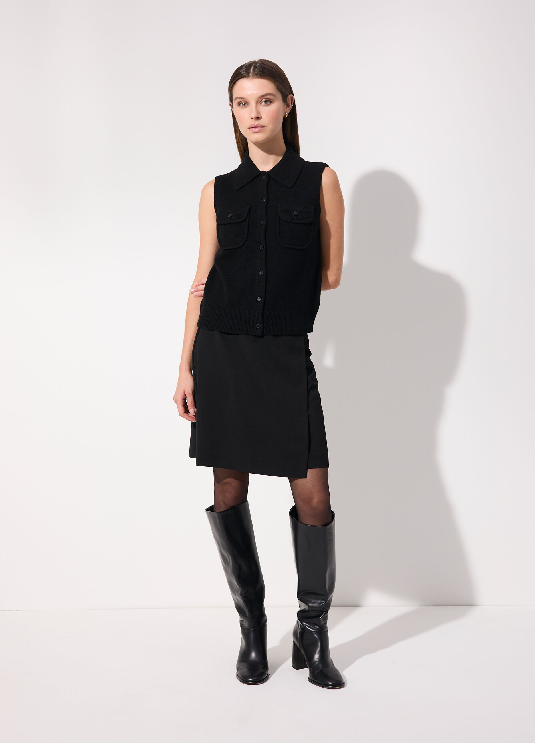 Gilet tricot in pura lana donna_0