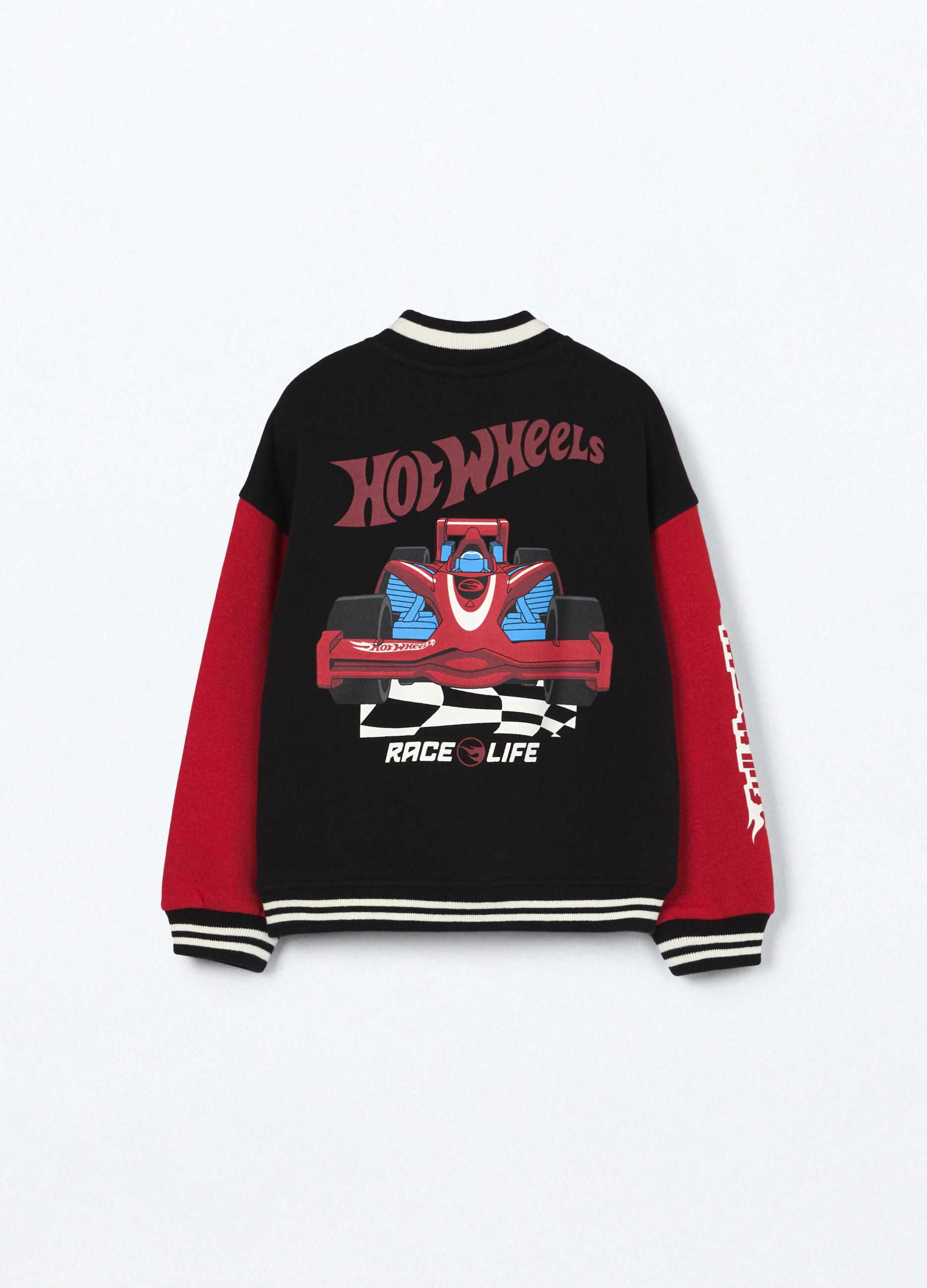 Felpa Hot Wheels varsity in puro cotone bambino_1