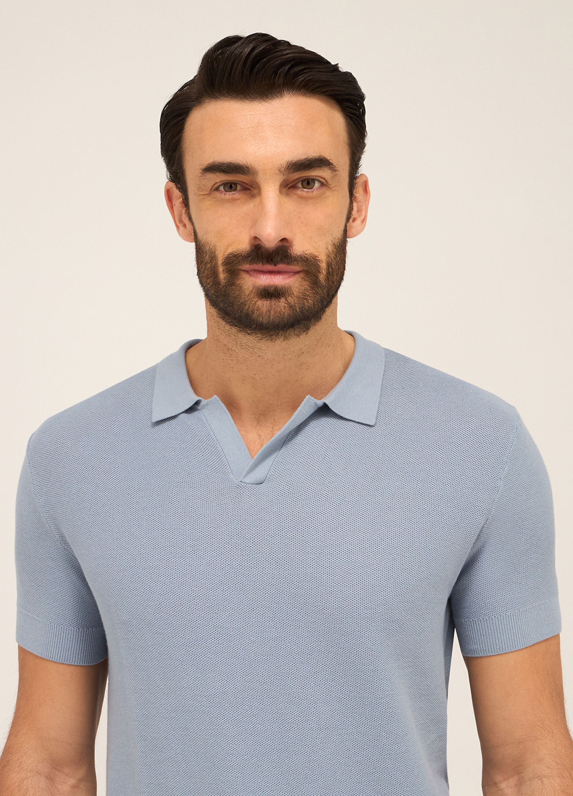 Polo in maglia di puro cotone uomo_2