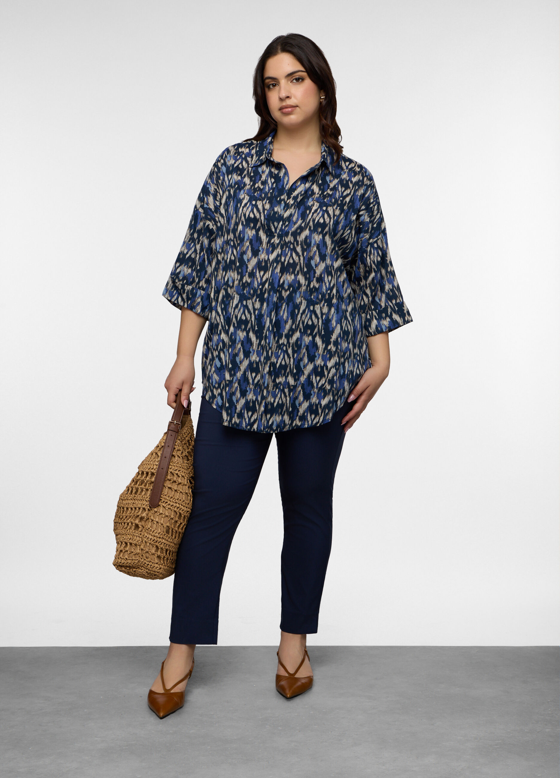 Pantaloni Fit Regular in misto viscosa stretch donna_0