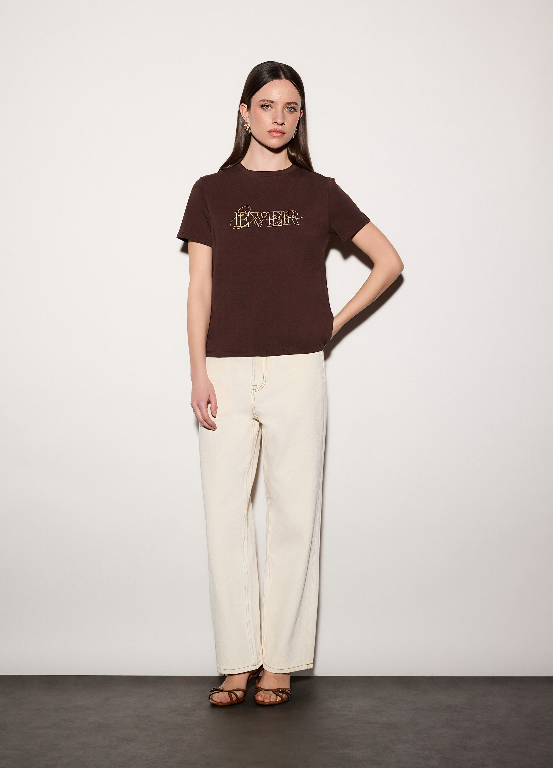 T-shirt girocollo stretch donna_0