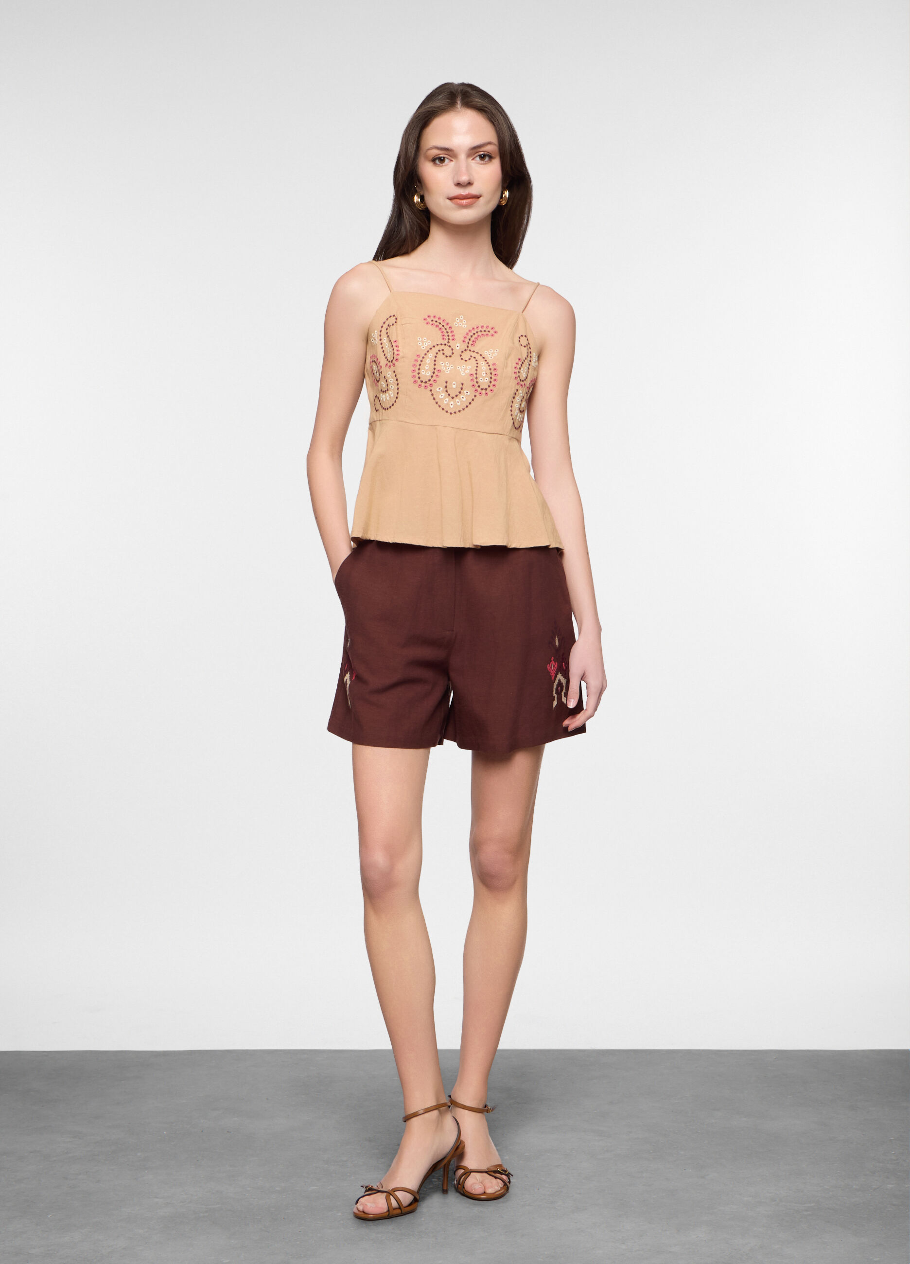 Top fit regular misto lino donna_0