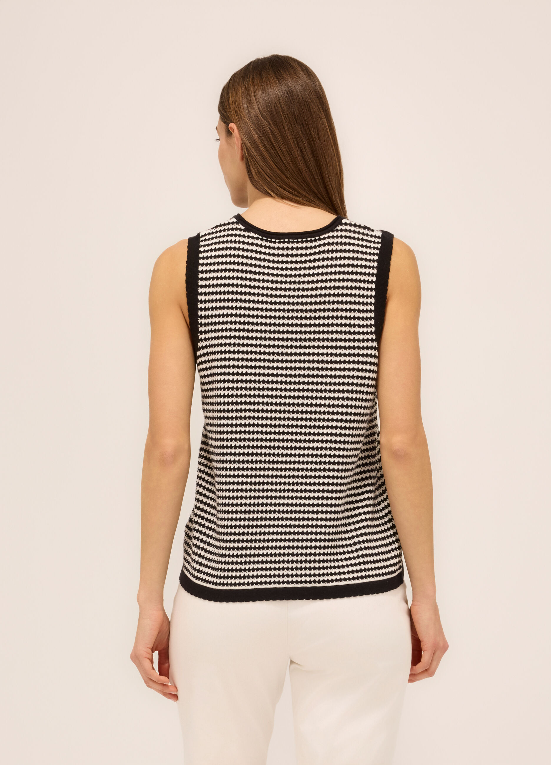 Canotta tricot con motivo a righe donna