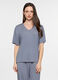 Top pigiama con scollo a V stretch donna_0