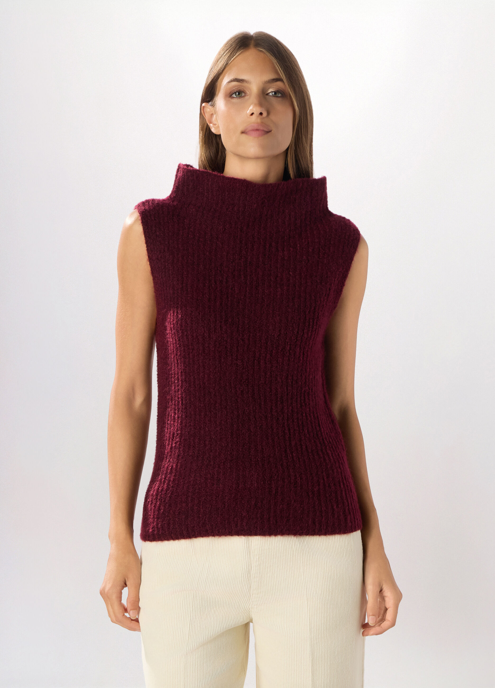 Gilet tricot in costina donna_0
