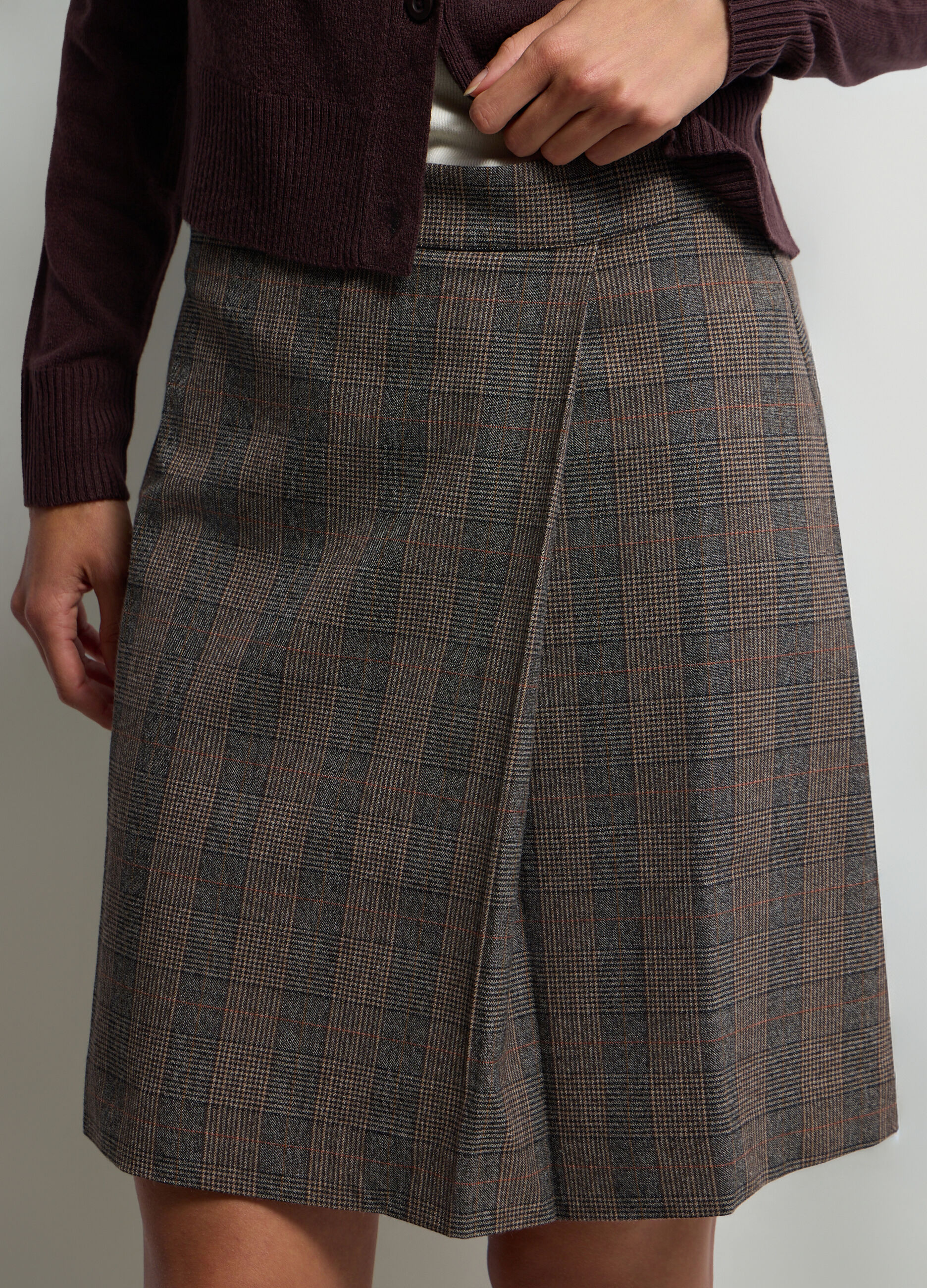 Gonna corta jacquard stretch donna_2
