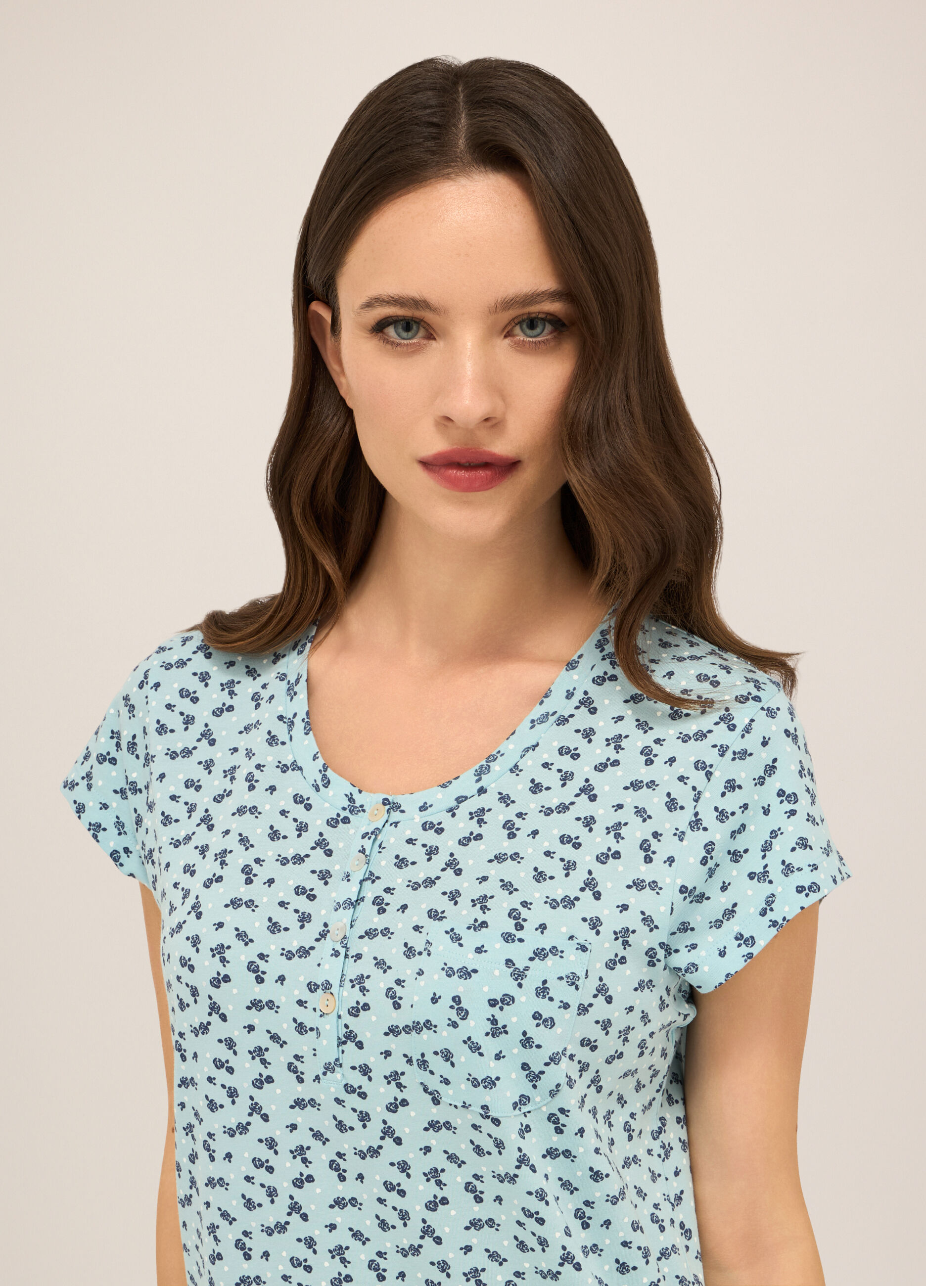 Camicia da notte in jersey di puro donna_2