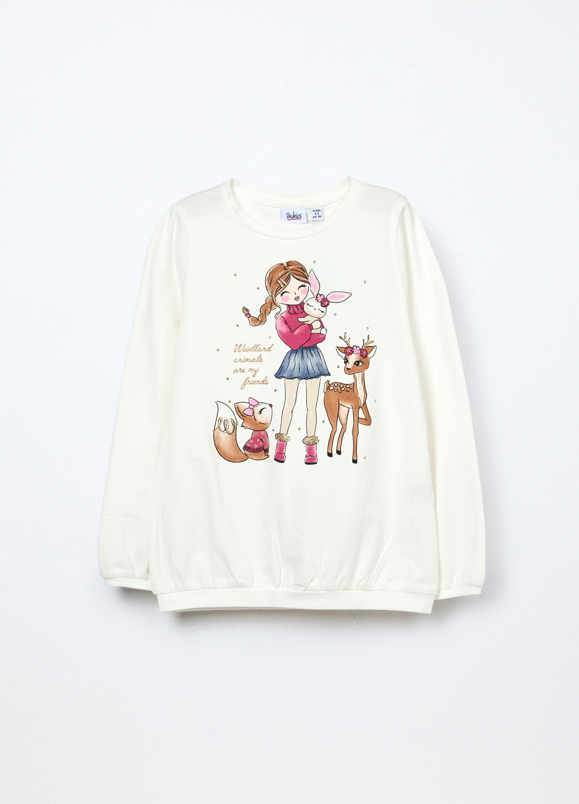 T-shirt in jersey di cotone stretch bambina_0