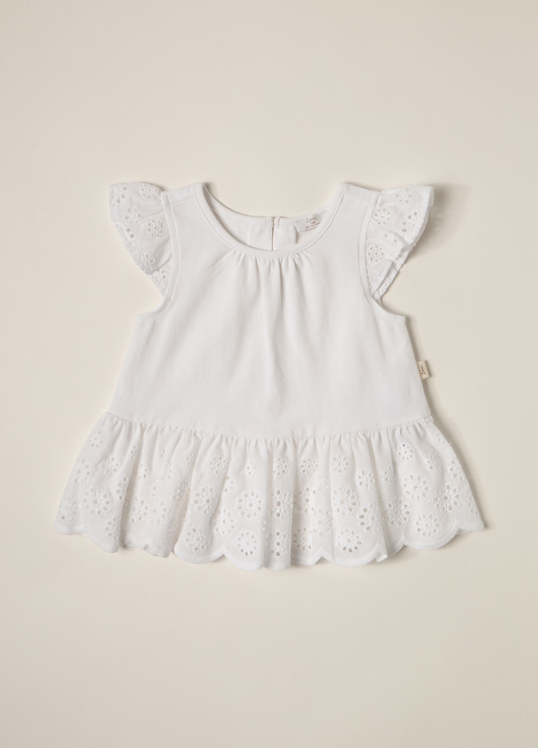 T-shirt in jersey di cotone stretch IANA neonata_0