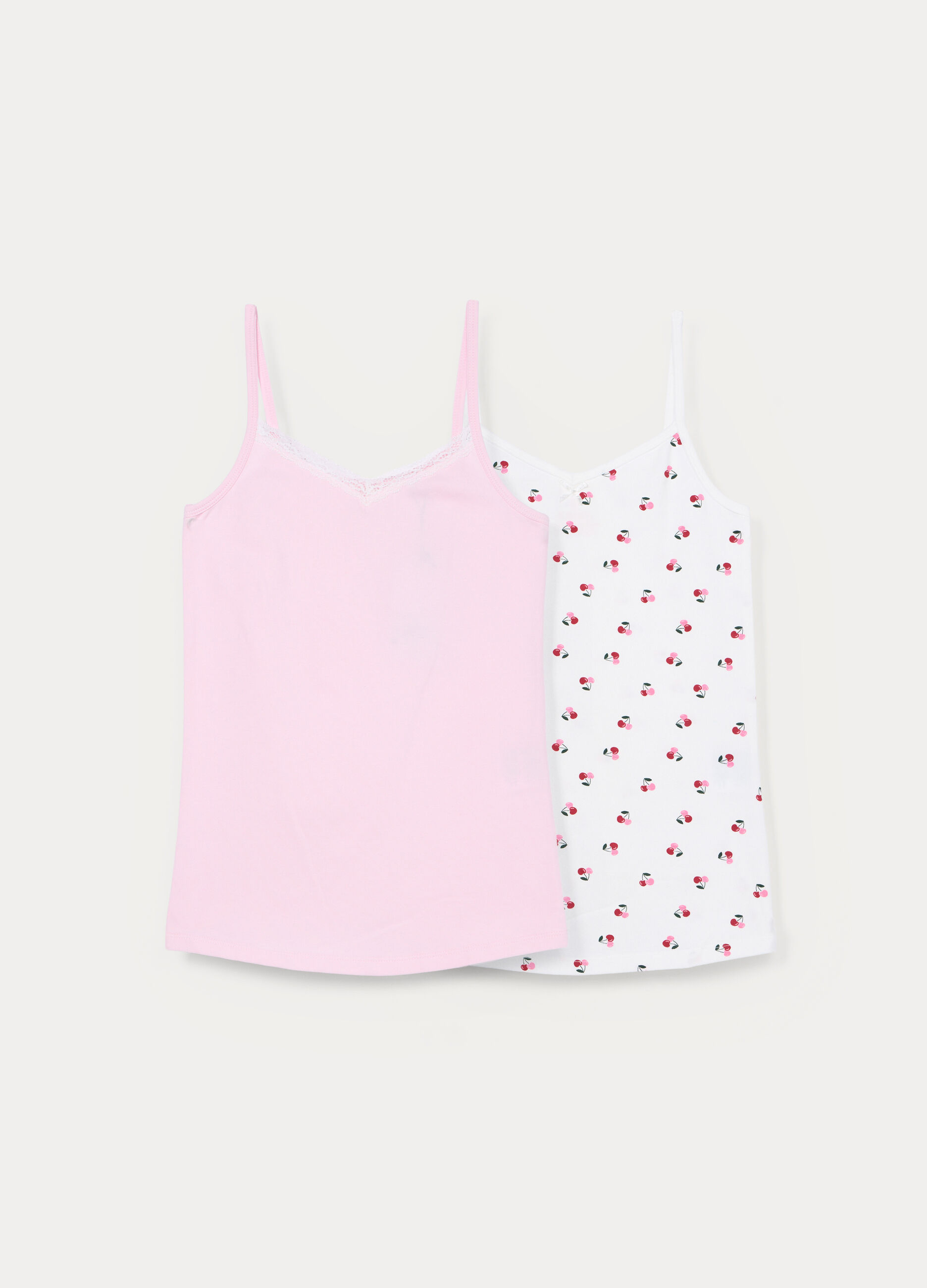 Pack 2 canotte intime in jersey di cotone stretch bambina_0