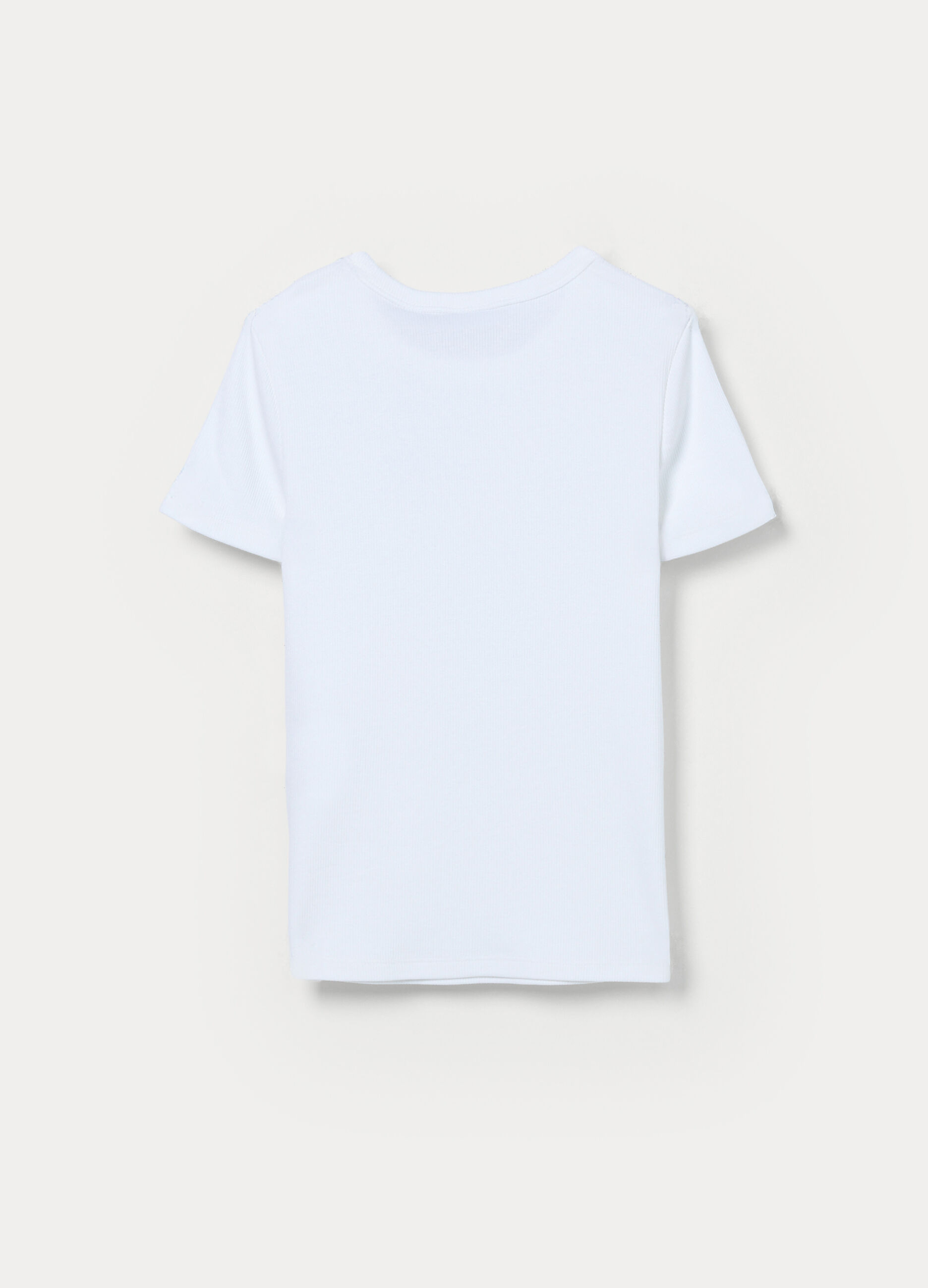 T-shirt in costina di cotone stretch ragazza_1