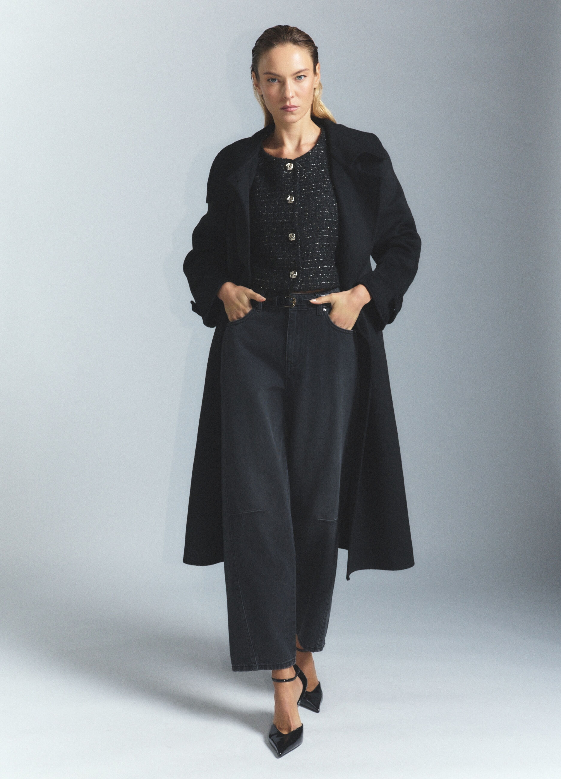 Gilet girocollo jaquard donna_0