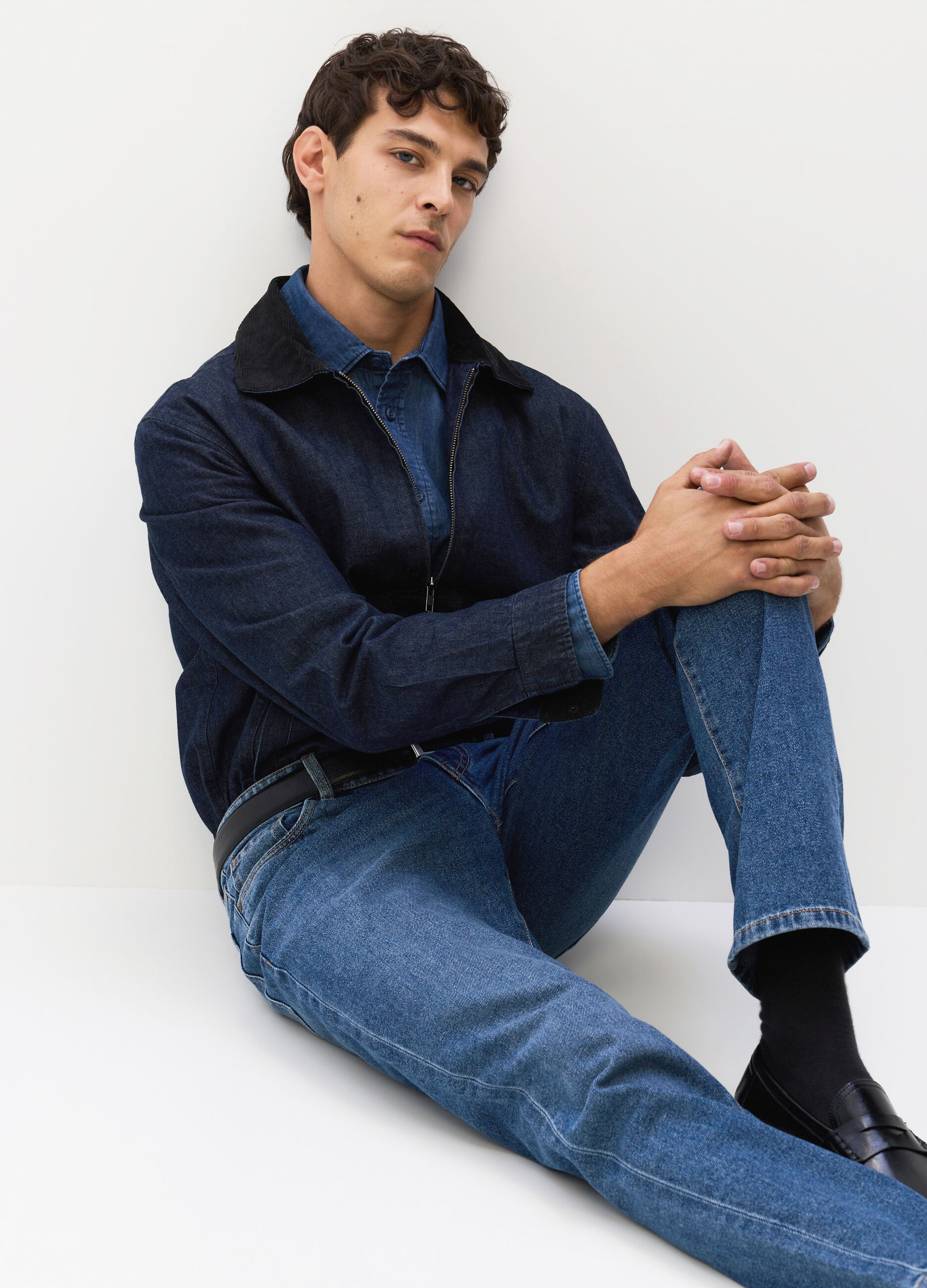 Jeans regular fit in denim misto cotone uomo_3