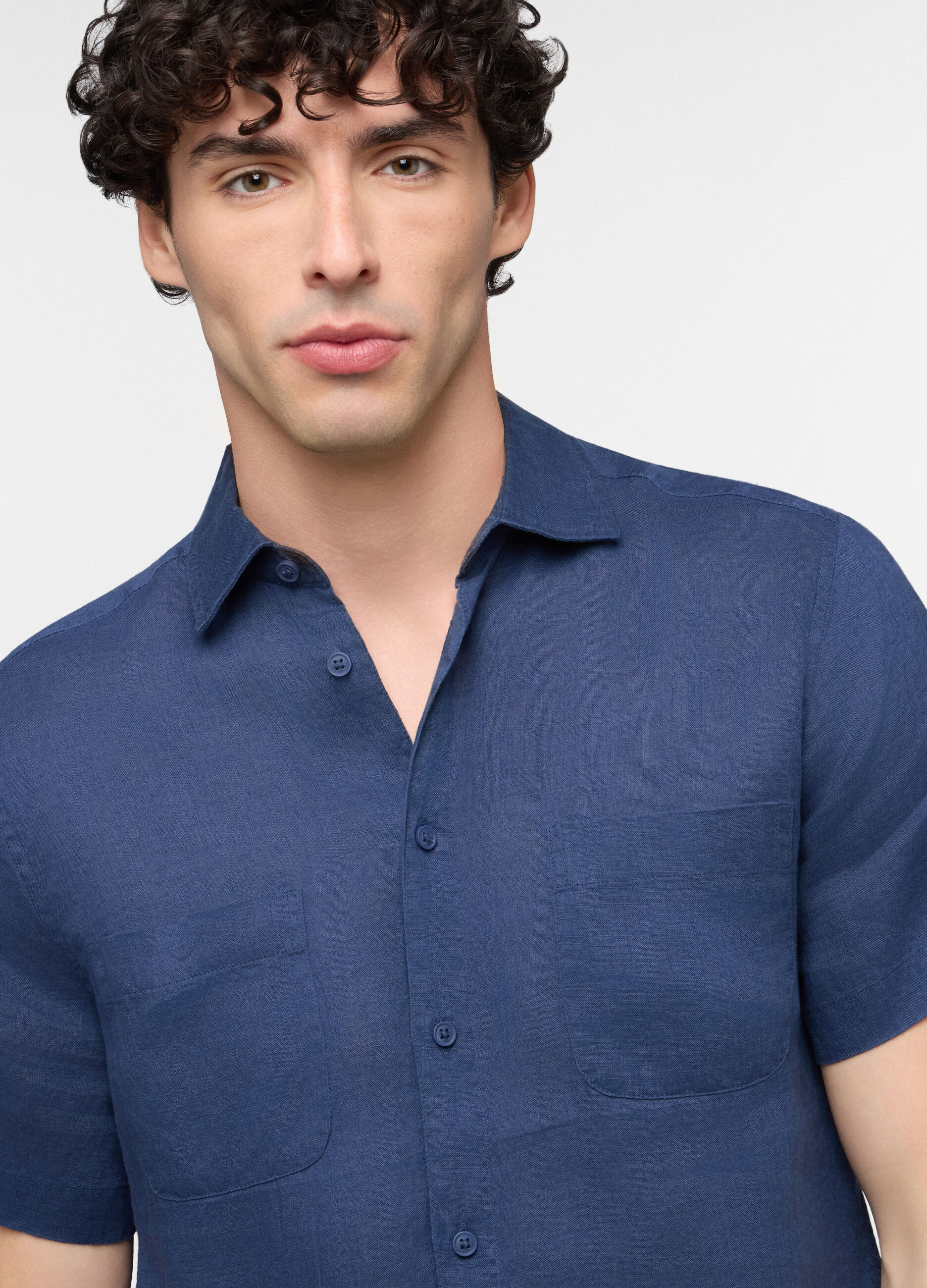 Camicia a maniche corte in lino uomo_2