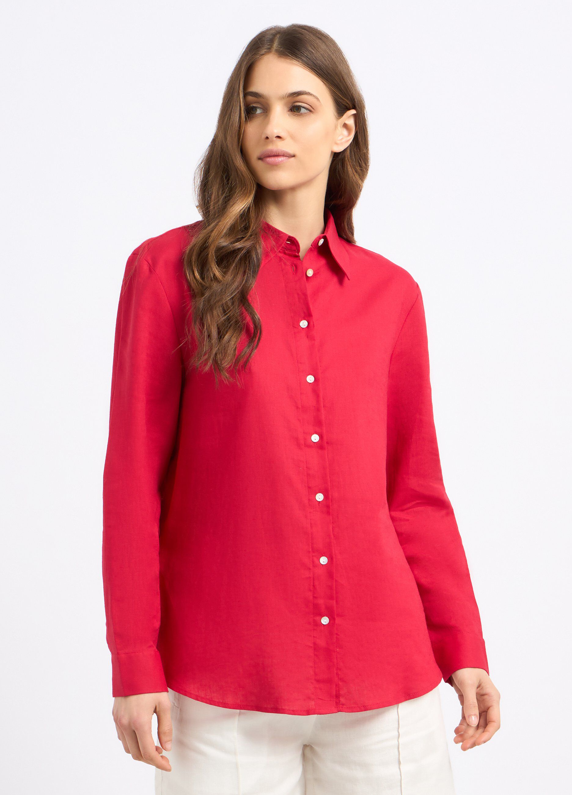 Camicia in misto lino donna_0
