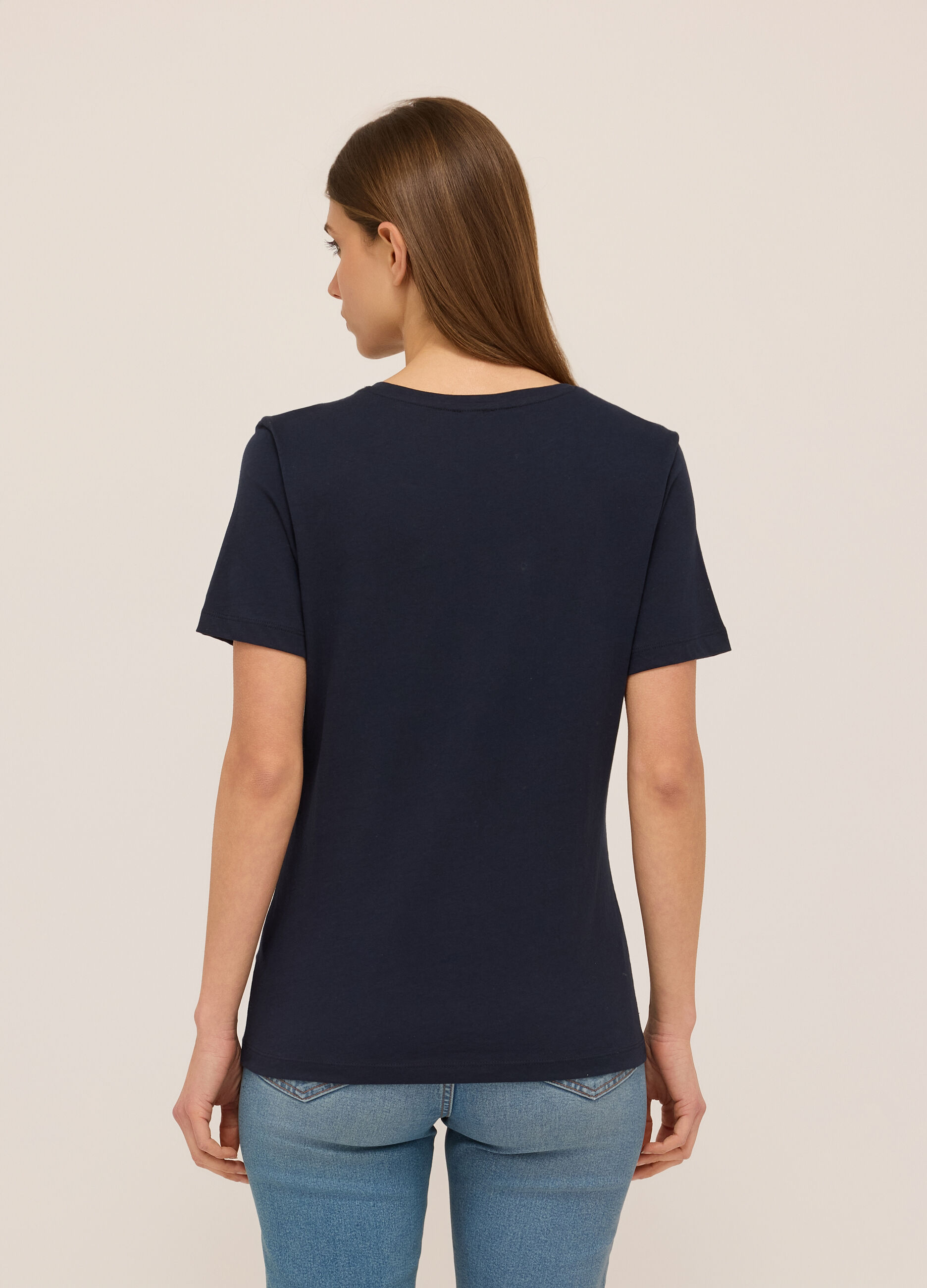 T-shirt in jersey di puro cotone donna_1