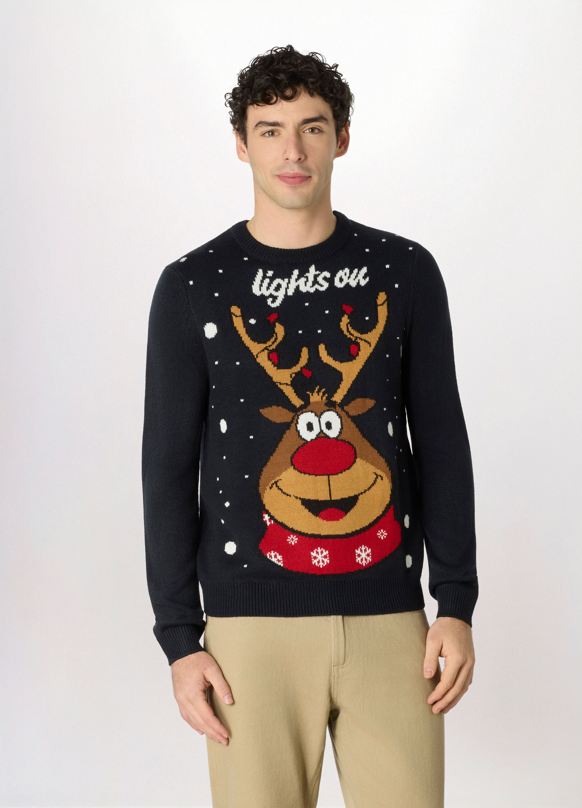 Maglione girocollo con motivo Natale uomo_0