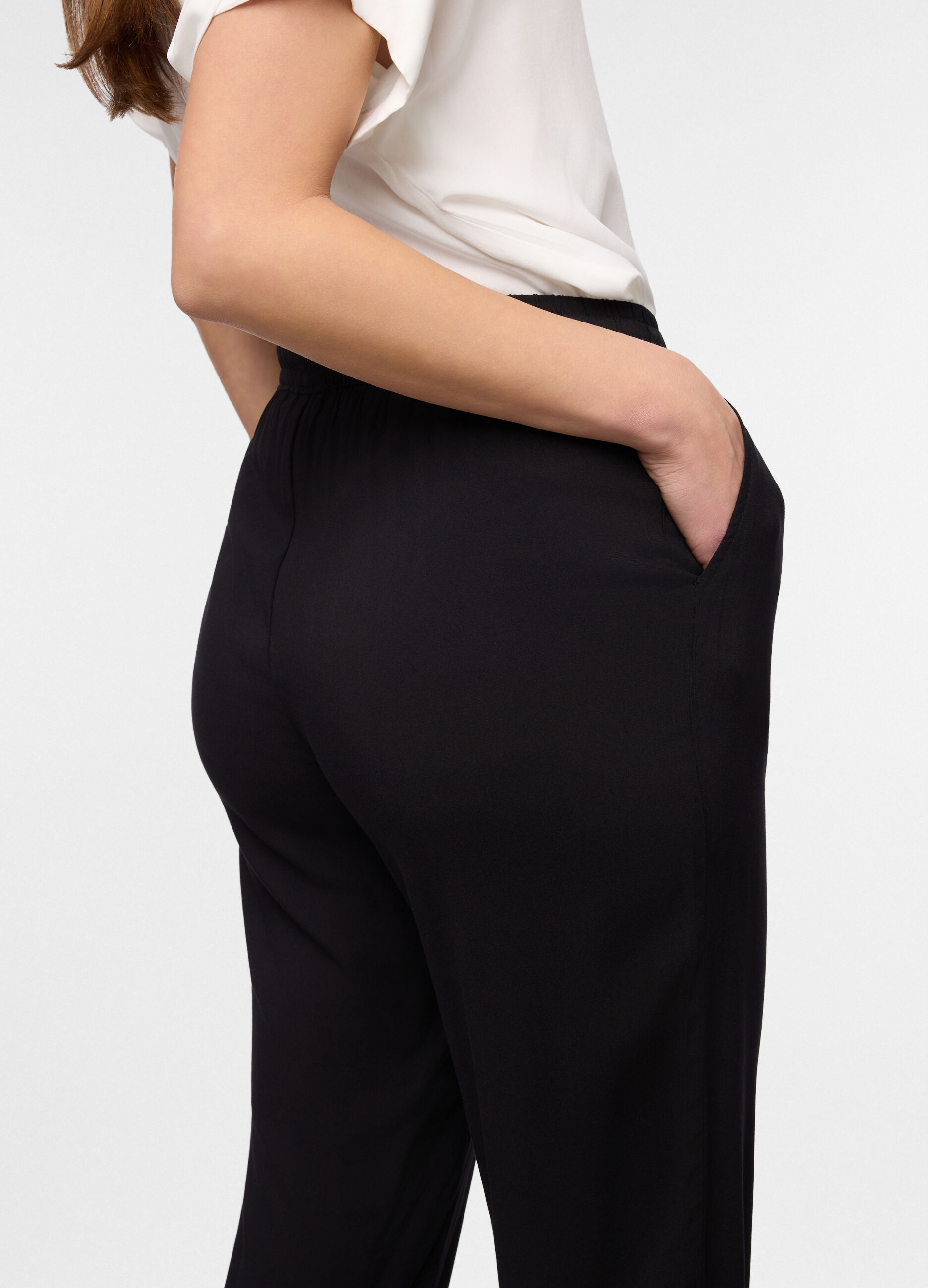 Pantaloni relaxed fit in pura viscosa donna_2