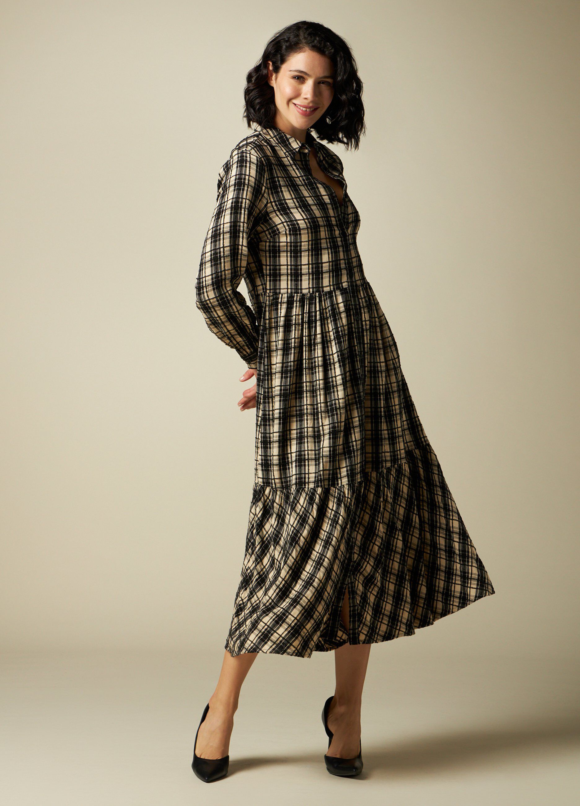 Vestito lungo a quadri on sale
