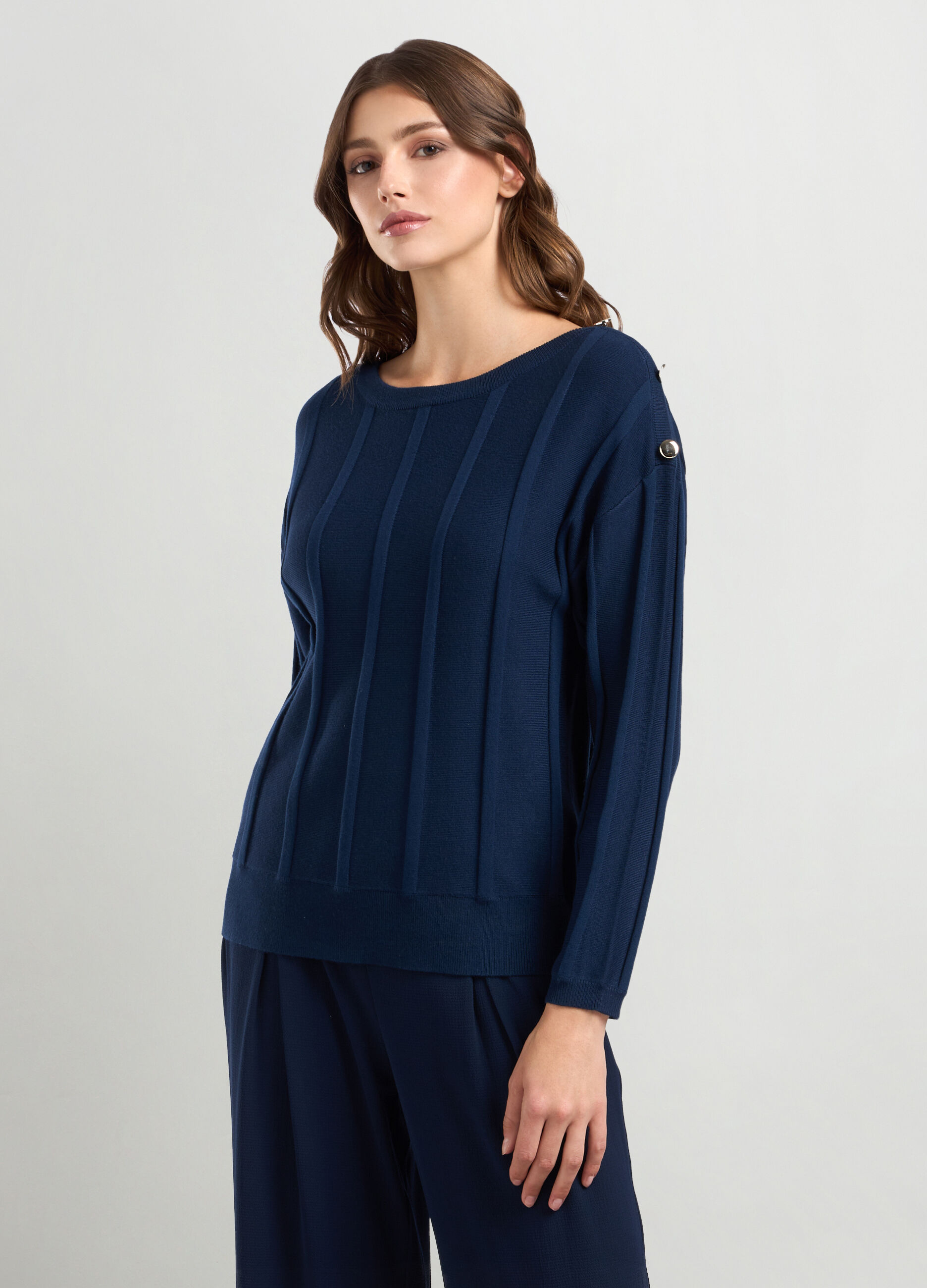 Pullover misto viscosa jacquard donna_0