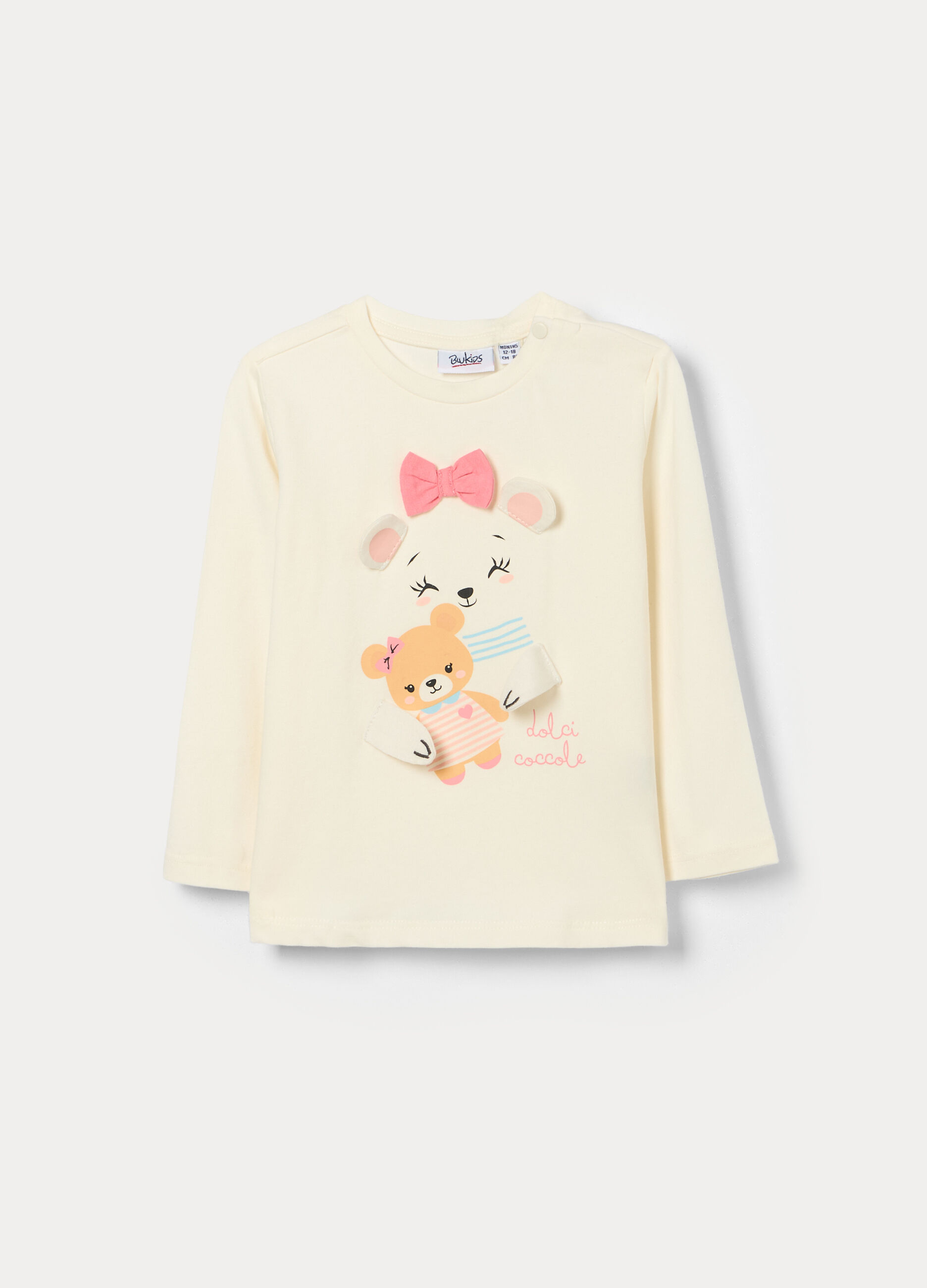 T-shirt in jersey di cotone stretch bimba_0