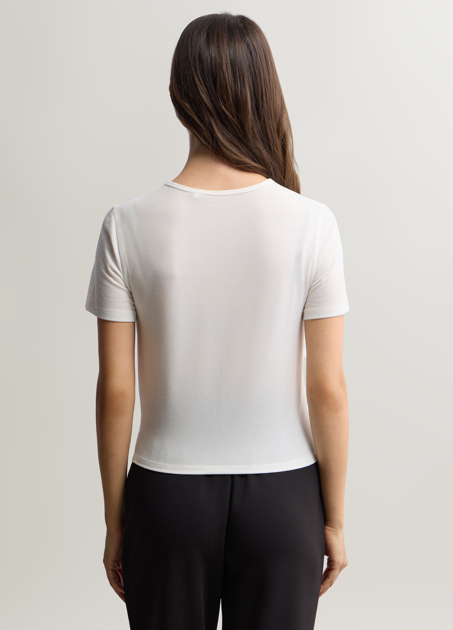 T-shirt girocollo stretch donna_1