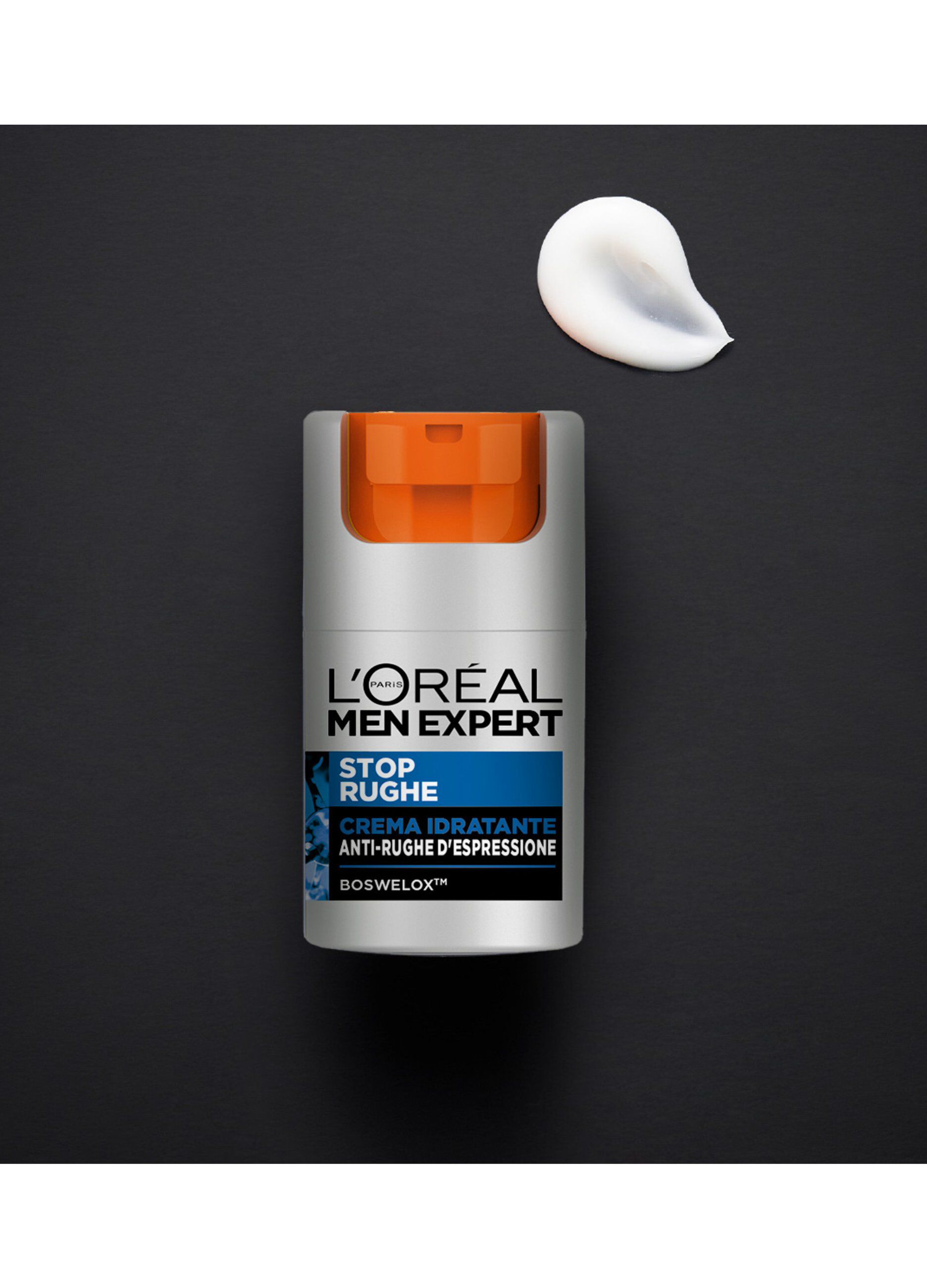 L'Oréal Paris Men Expert Stop Rughe, Crema Idratante Anti-Rughe d'Espressione, Con Boswelox, 50 ml.
