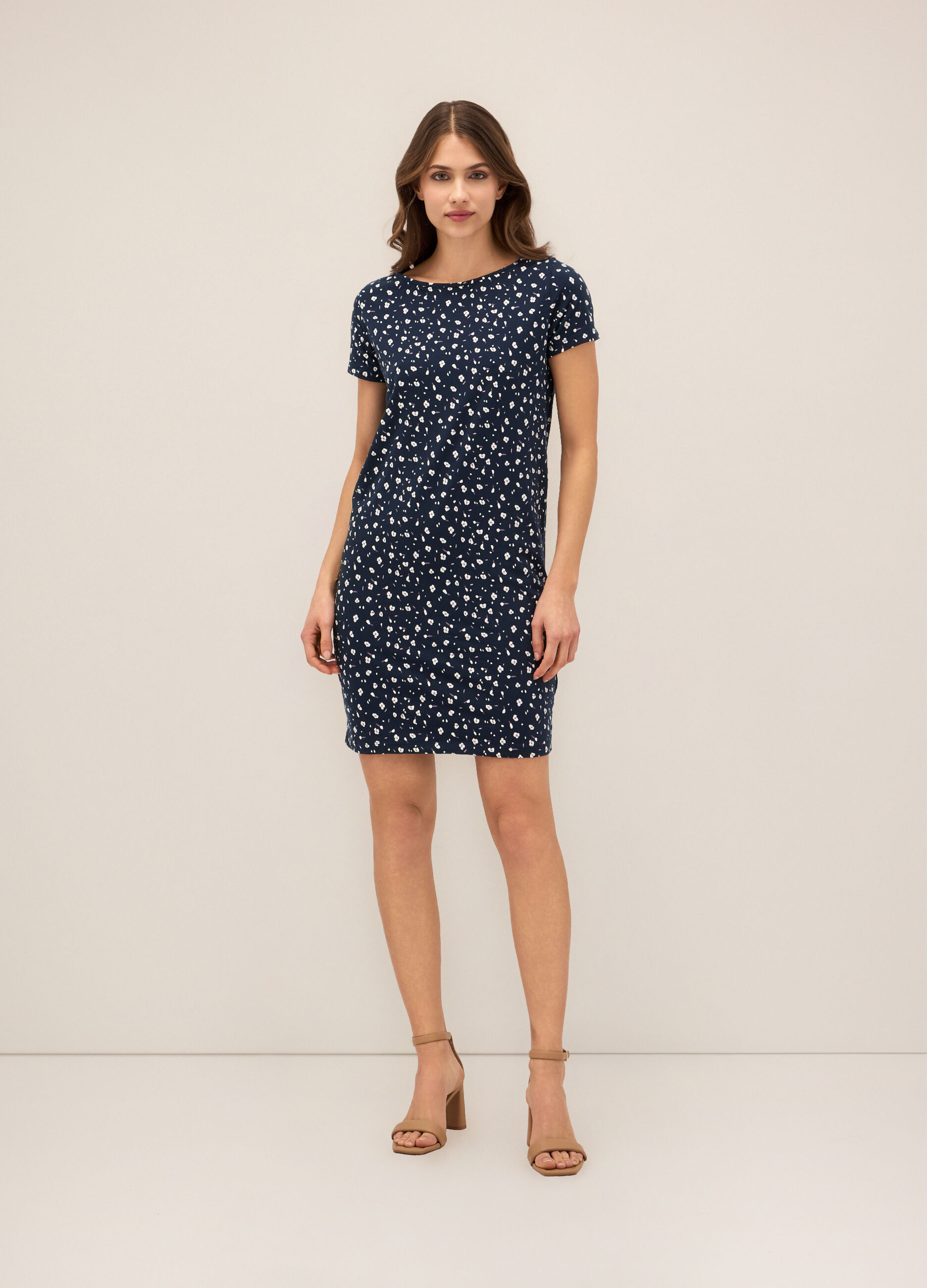 Abito corto in cotone stretch donna_0