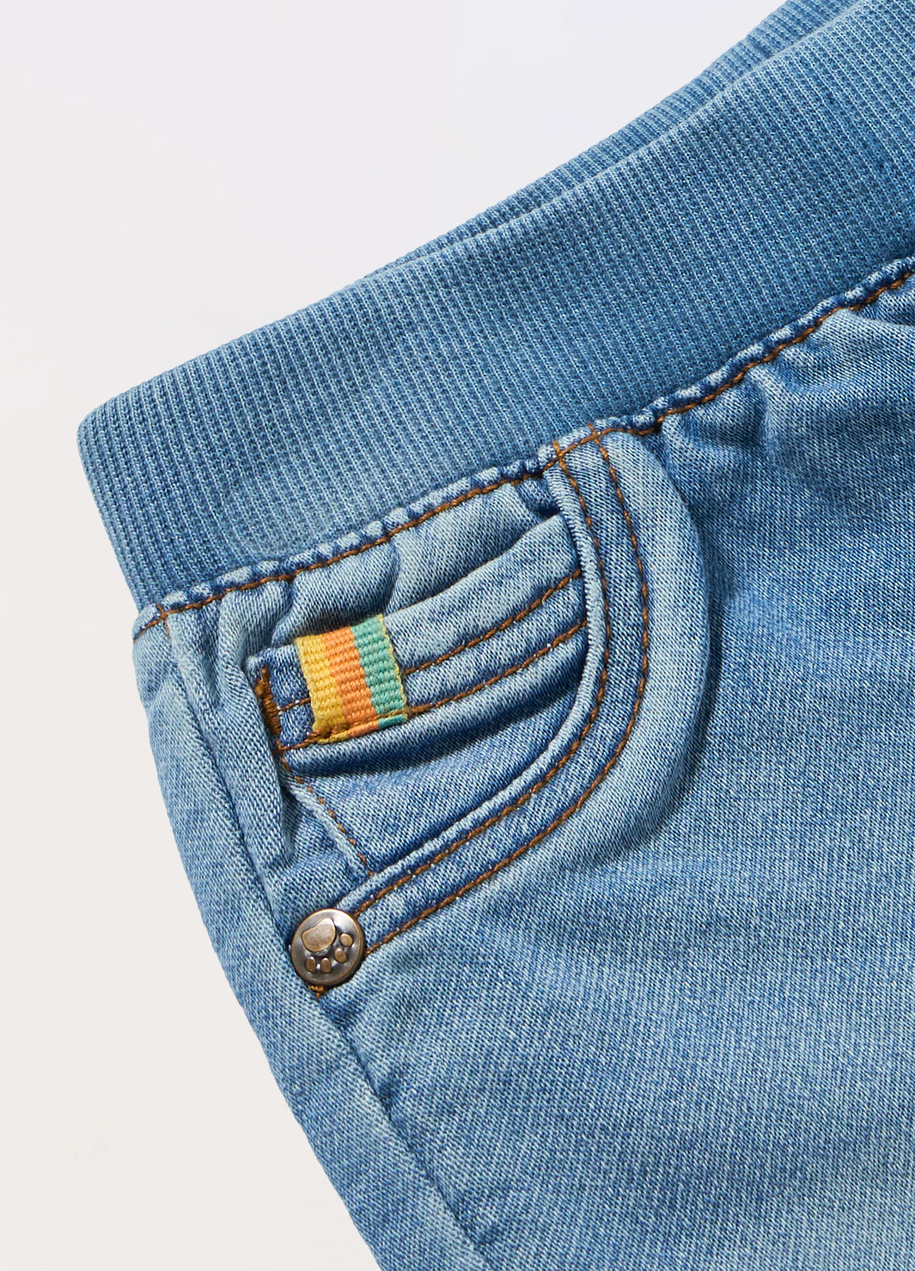 Shorts in french terry denim neonato_1