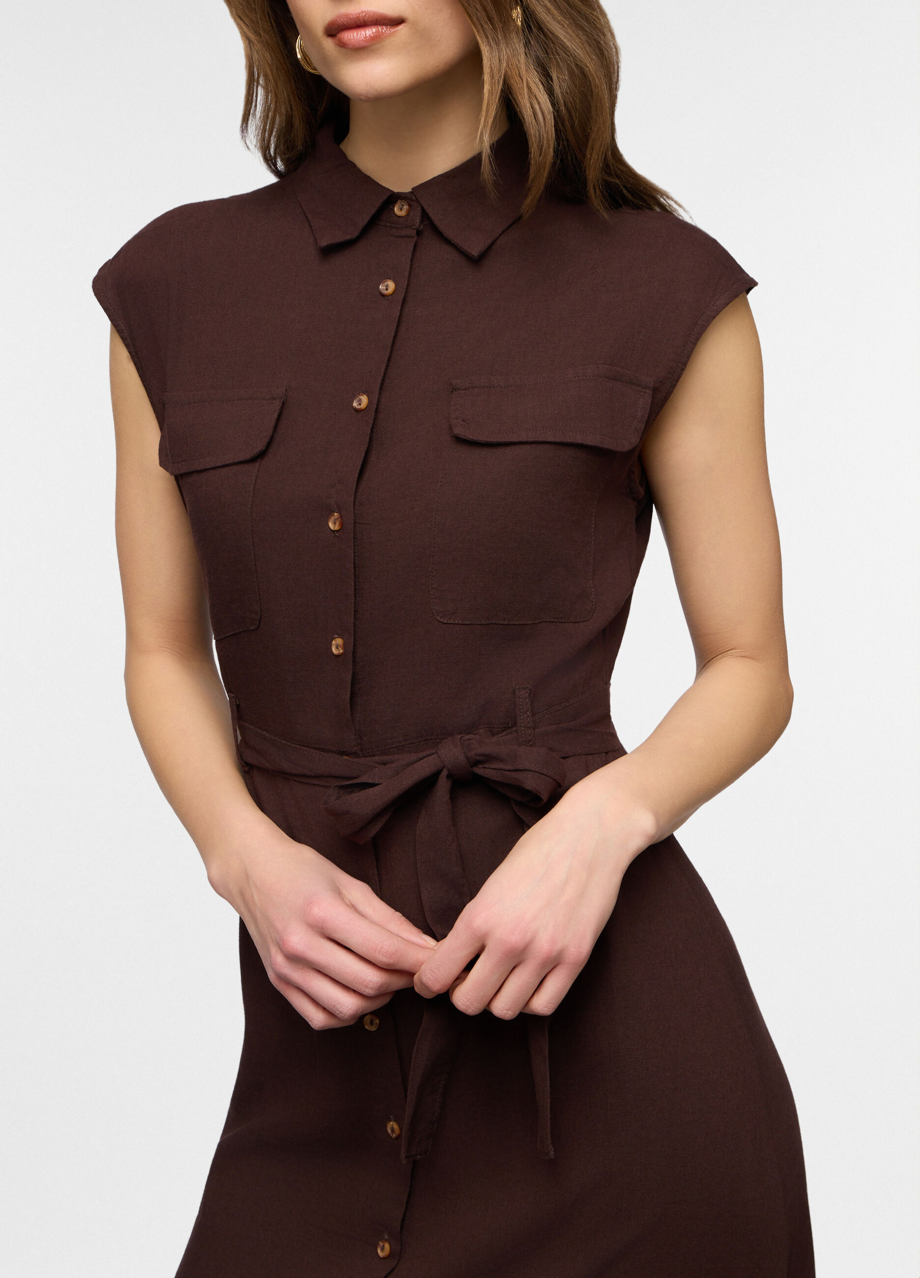 Abito chemisier misto lino donna_2
