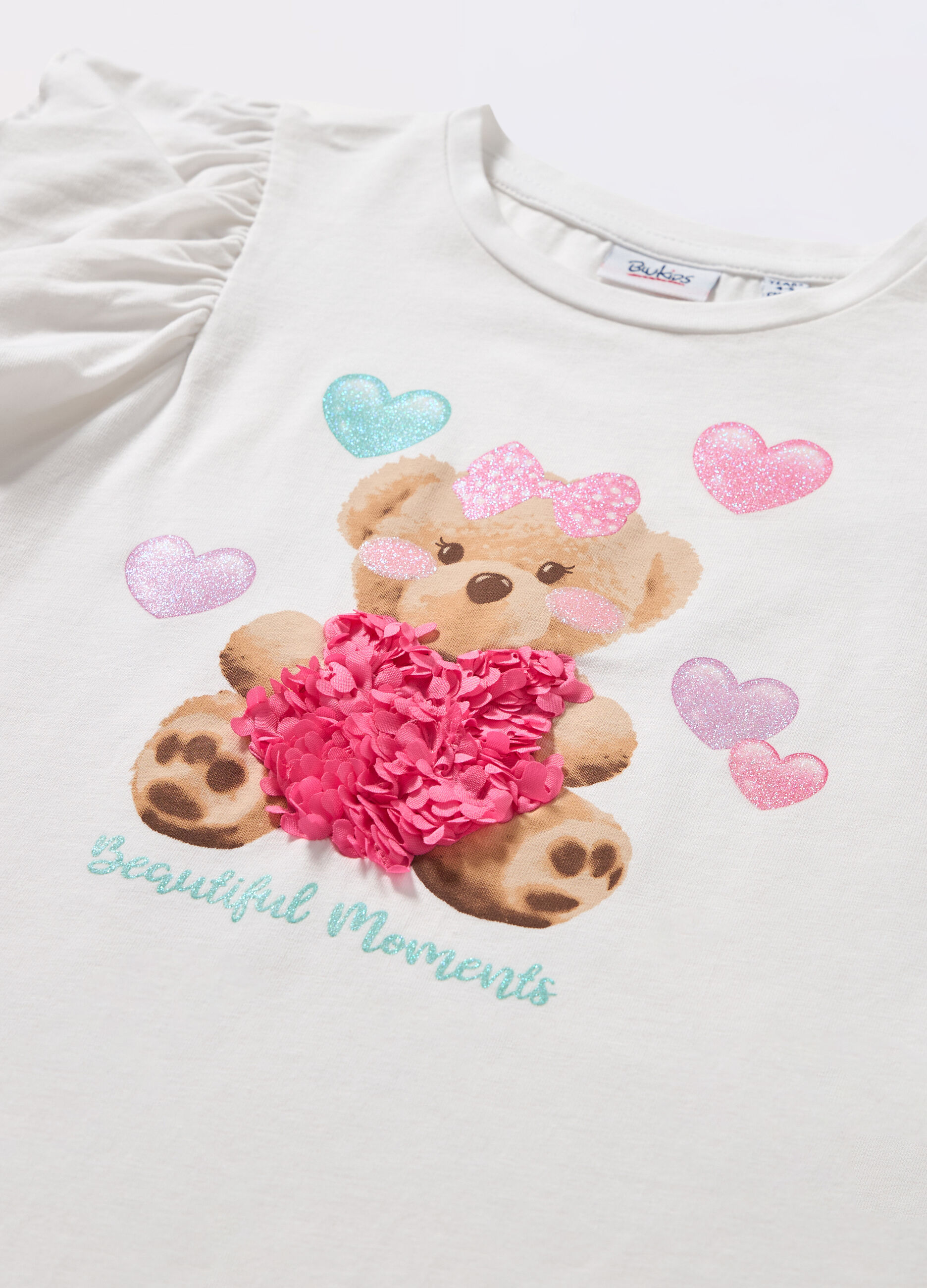 T-shirt in jersey di cotone stretch bambina_1