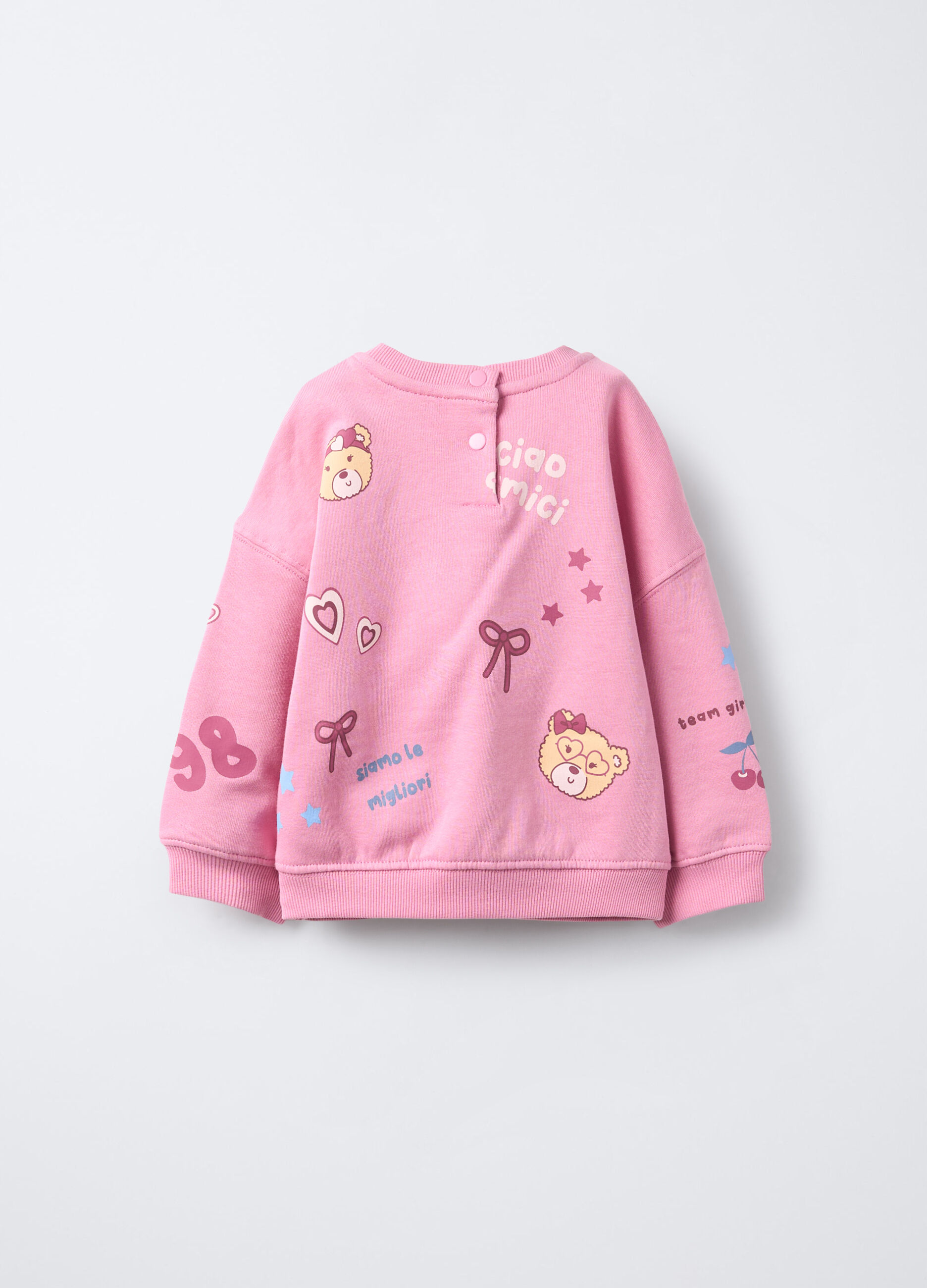 Felpa in puro cotone garzato bimba_1