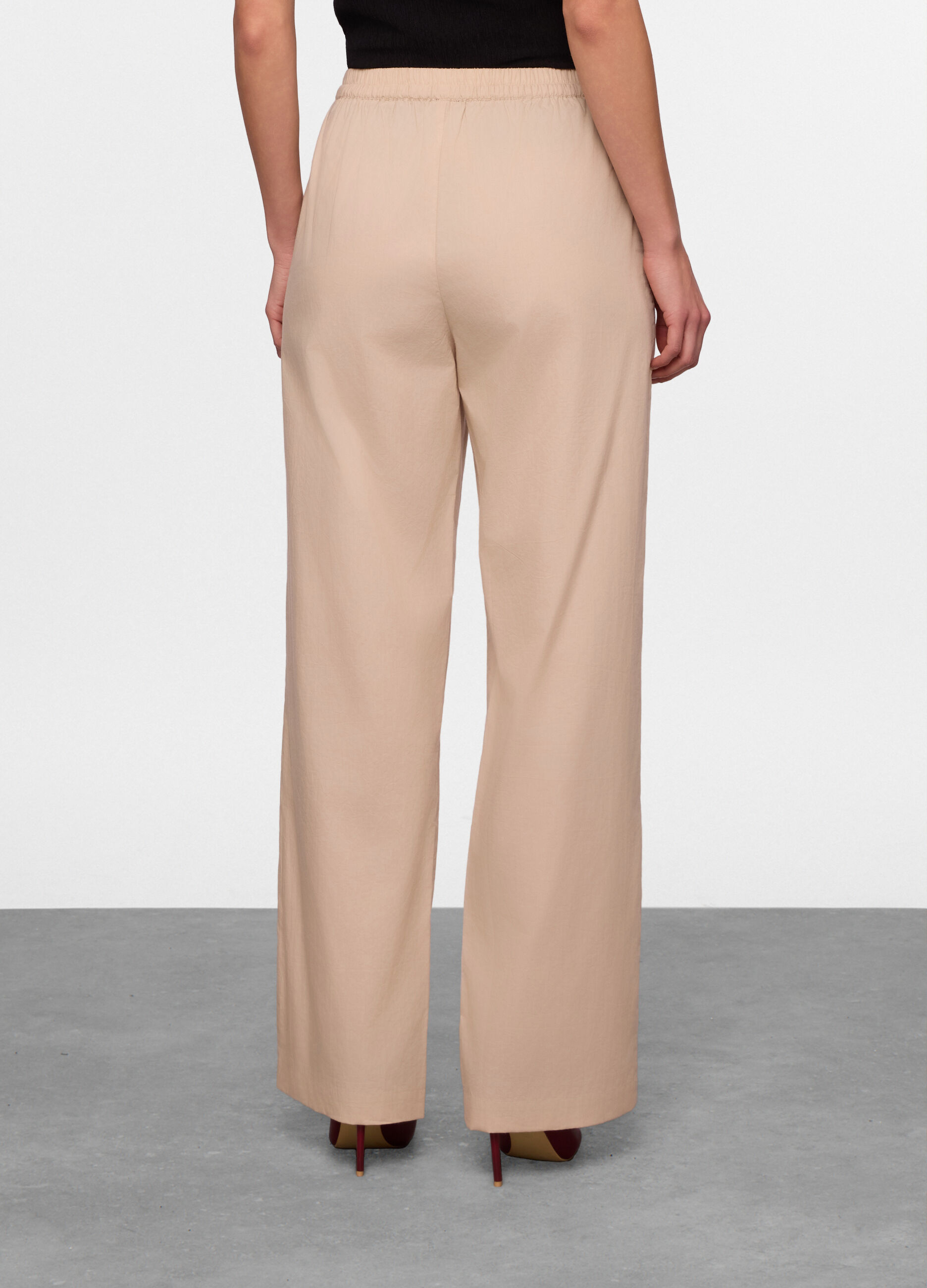 Pantaloni in popeline di puro cotone donna_1