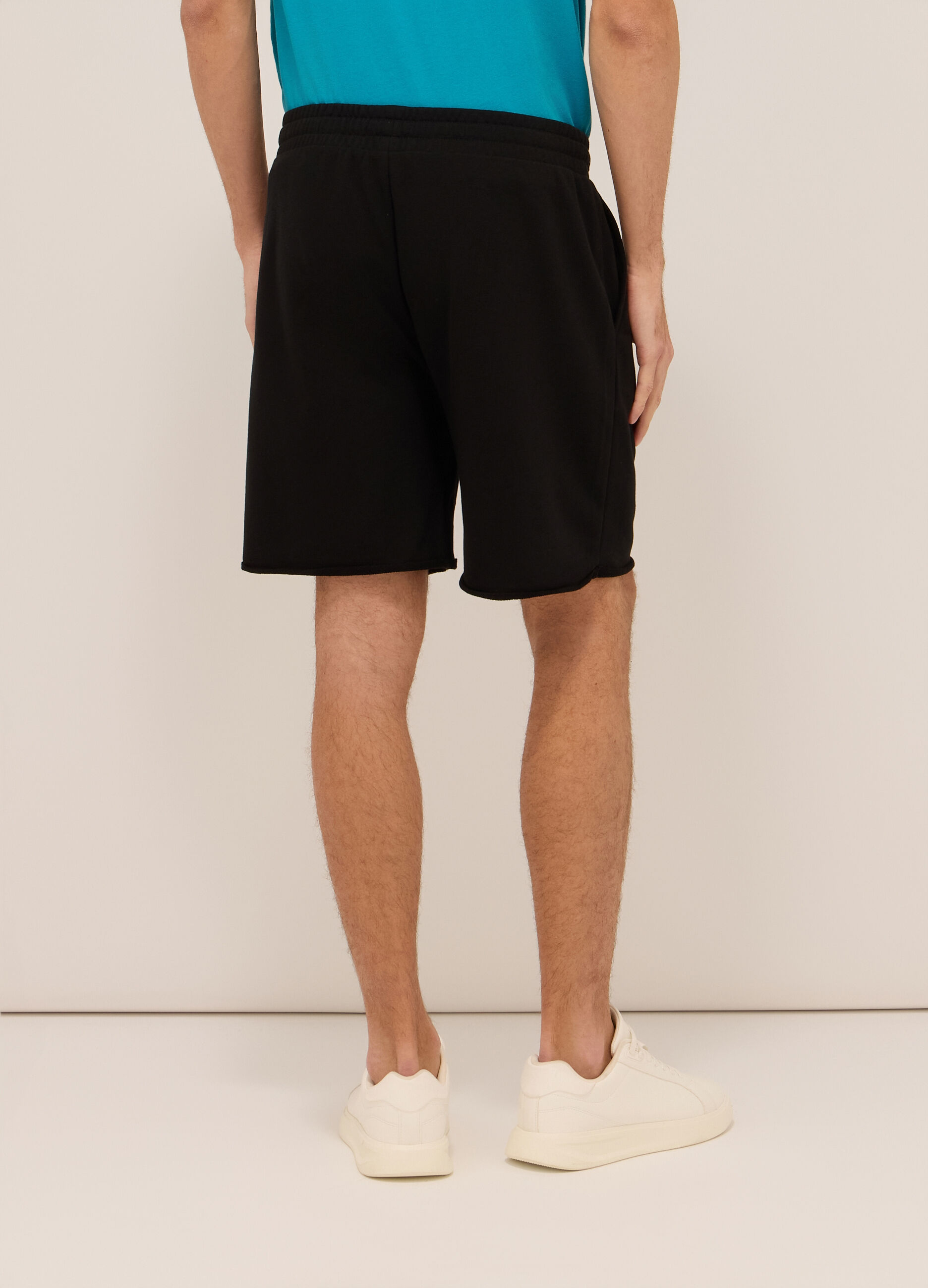 Shorts sportivi in felpa misto cotone uomo_1