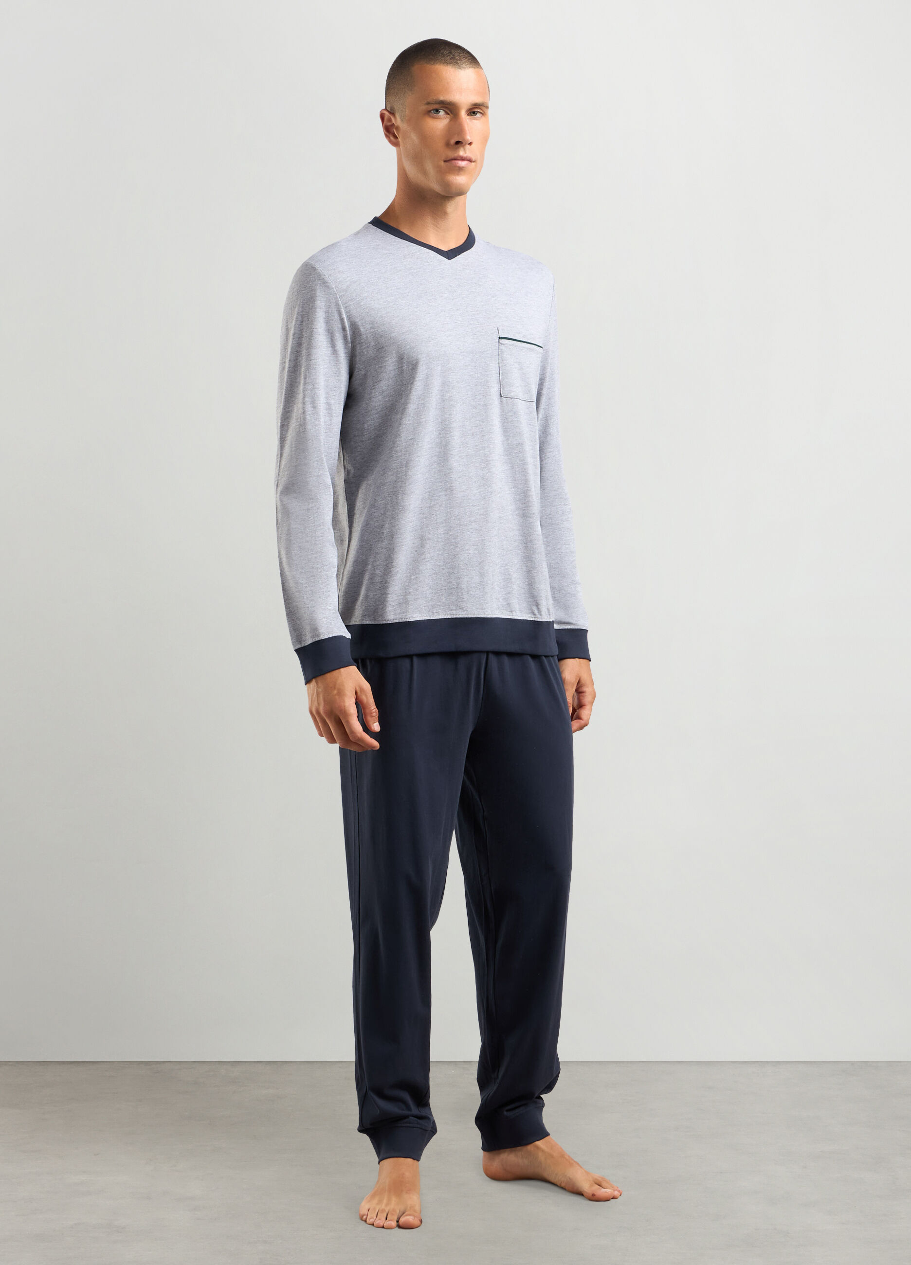 Set pigiama lungo in cotone uomo