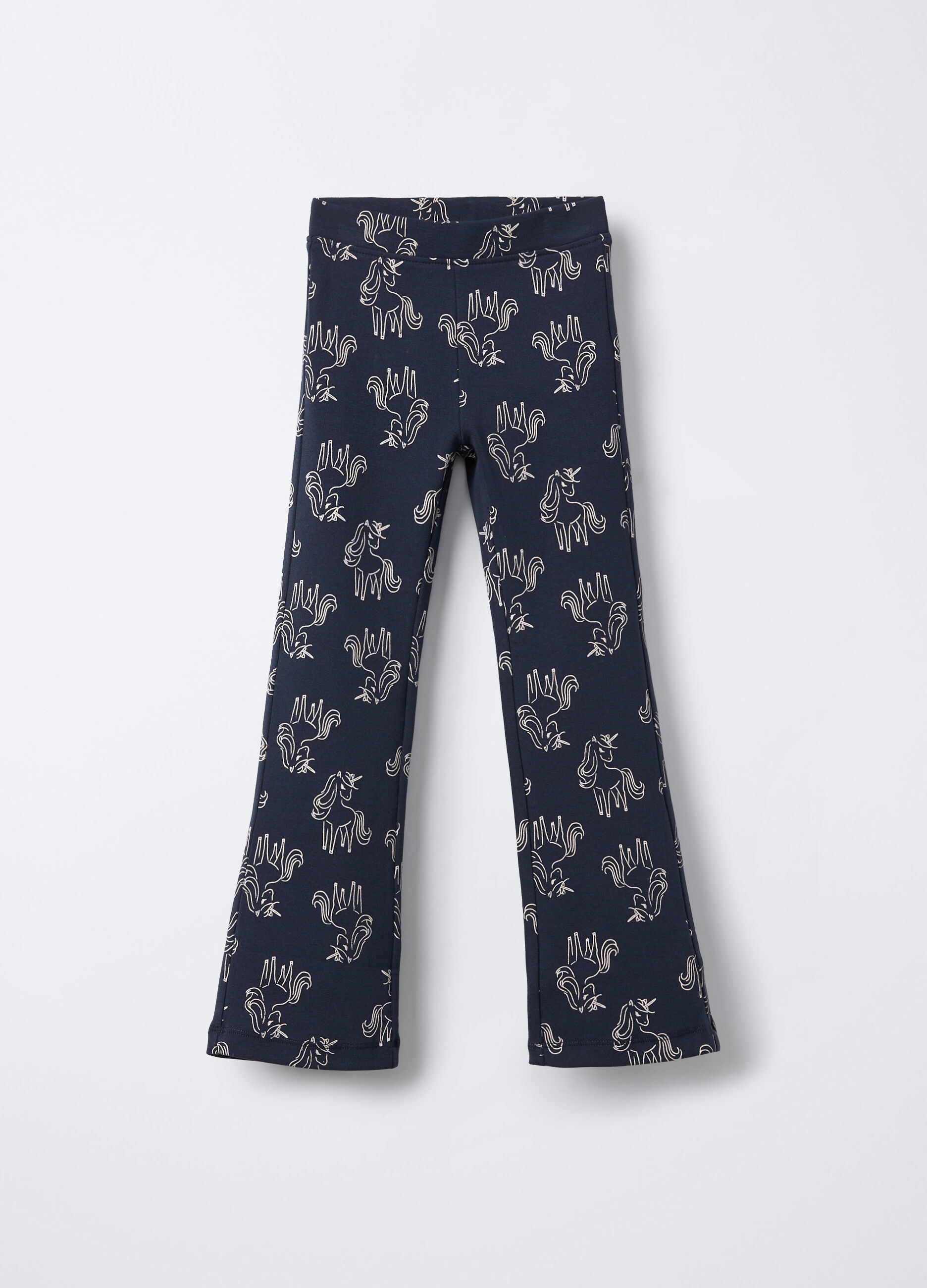 Leggings in costina di cotone stretch Flare Fit bambina_0
