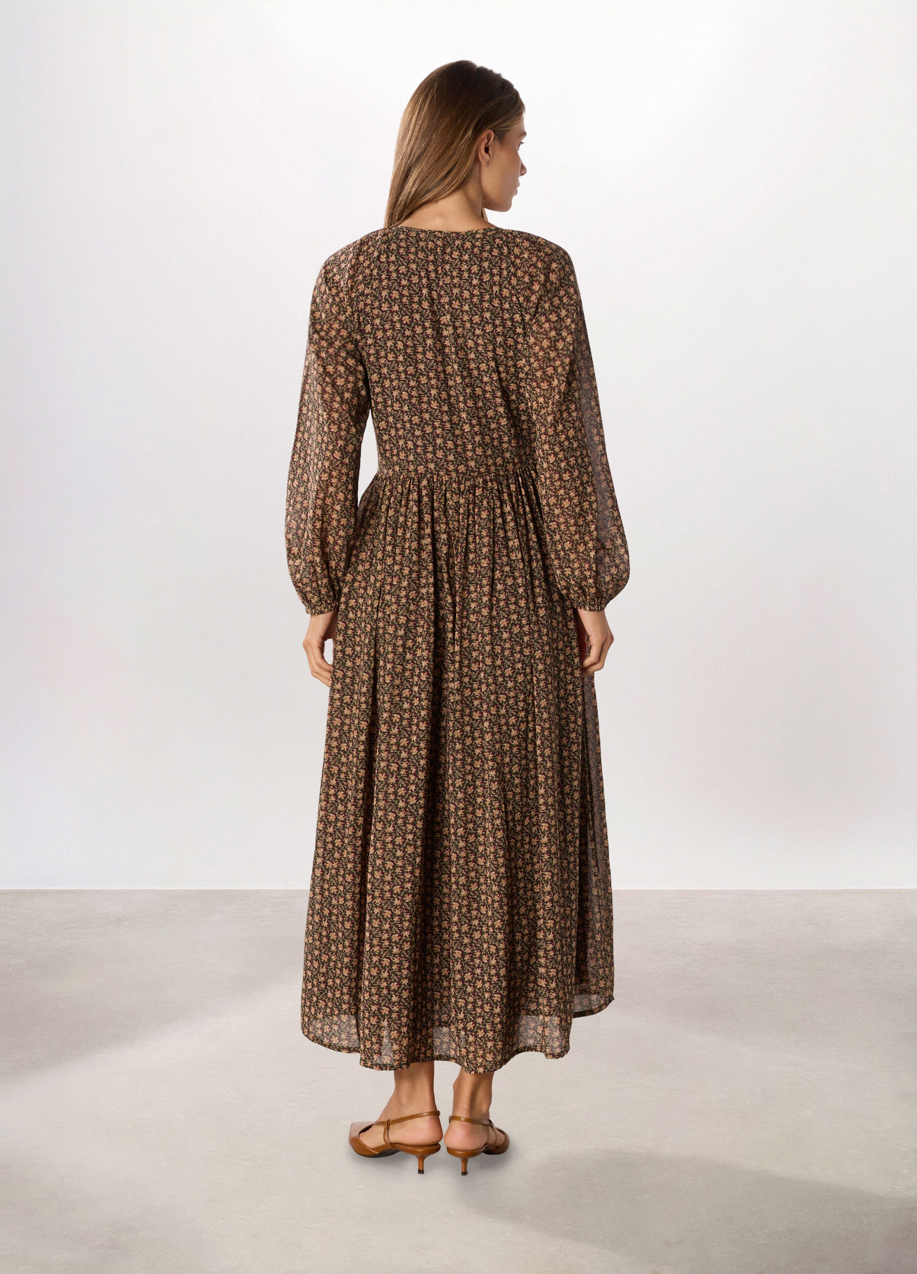 Abito lungo in georgette donna_1