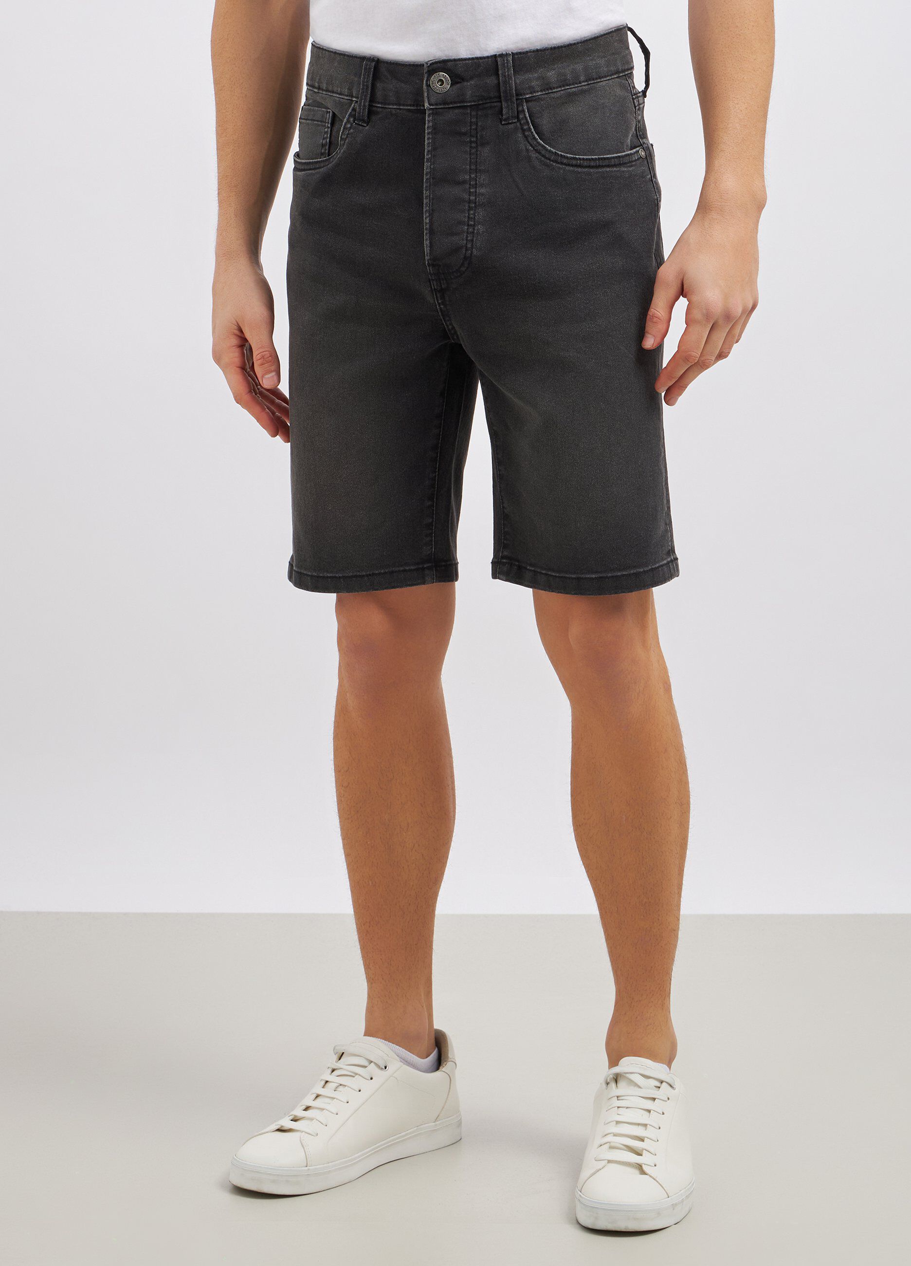 Shorts in denim di misto cotone uomo_1