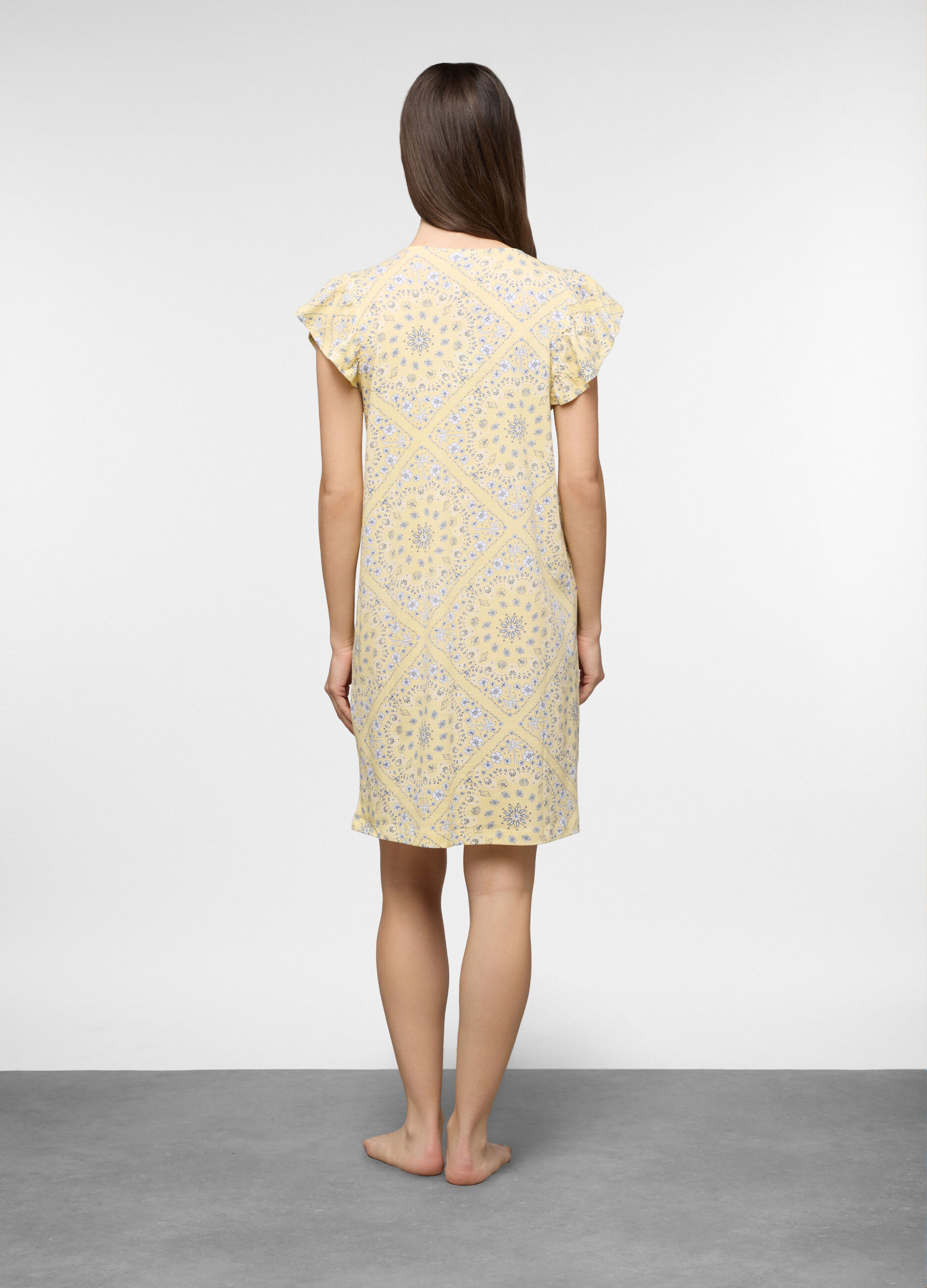 Camicia da notte corta in jersey di puro cotone donna_1